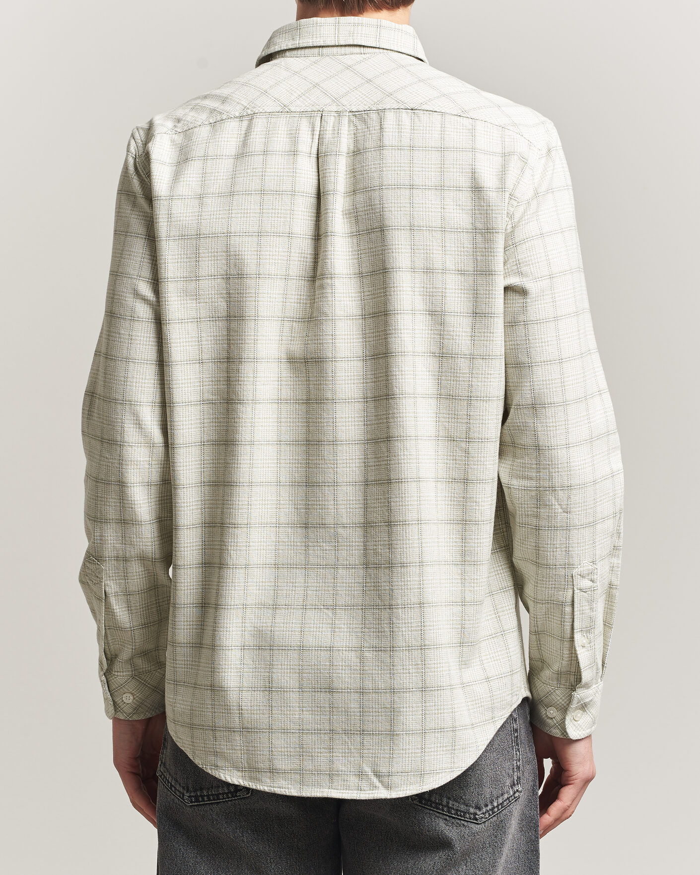 Homme | Chemises | Samsøe Samsøe | Liam Checked Cotton Shirt Off White