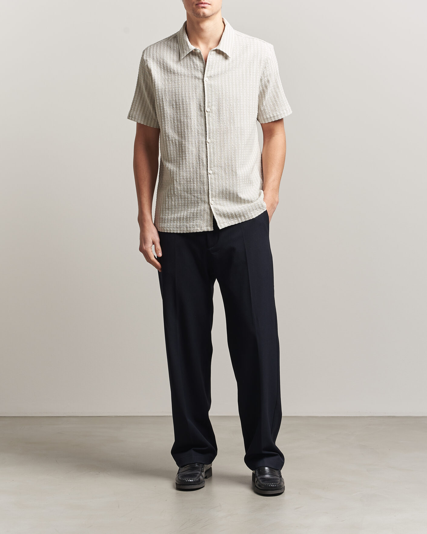 Homme | Chemises | Samsøe Samsøe | Avan Structured Short Sleeve Shirt Moonstruck