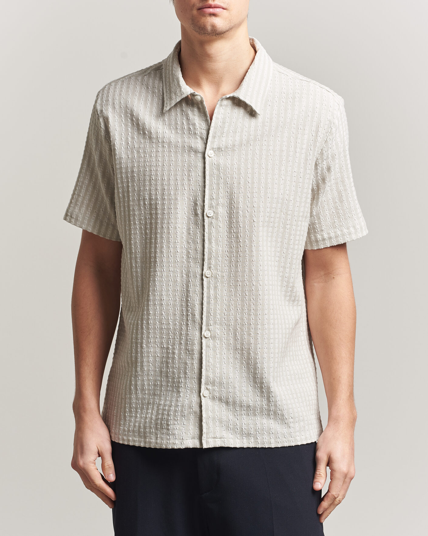 Homme | Chemises | Samsøe Samsøe | Avan Structured Short Sleeve Shirt Moonstruck