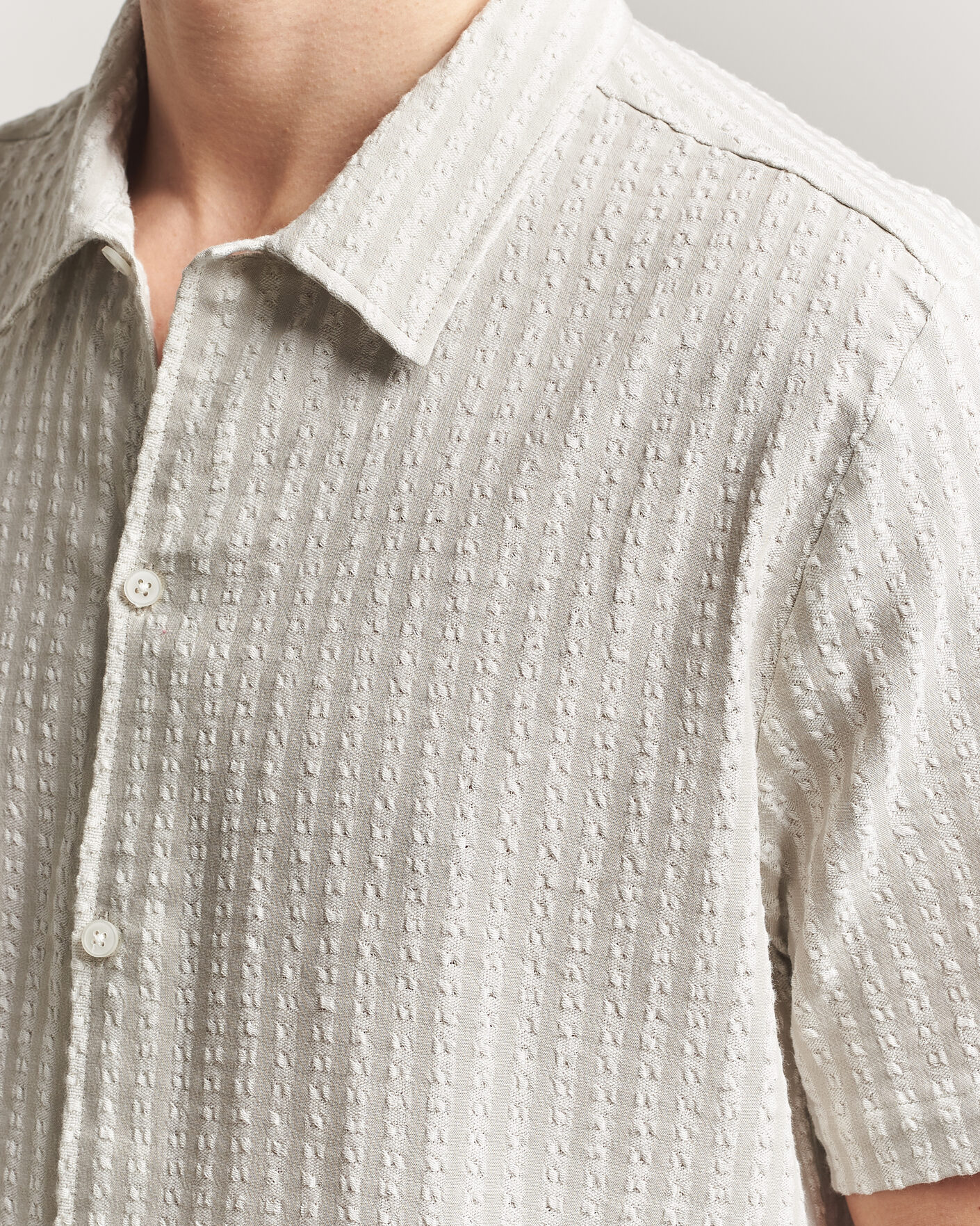 Heren | Overhemden | Samsøe Samsøe | Avan Structured Short Sleeve Shirt Moonstruck