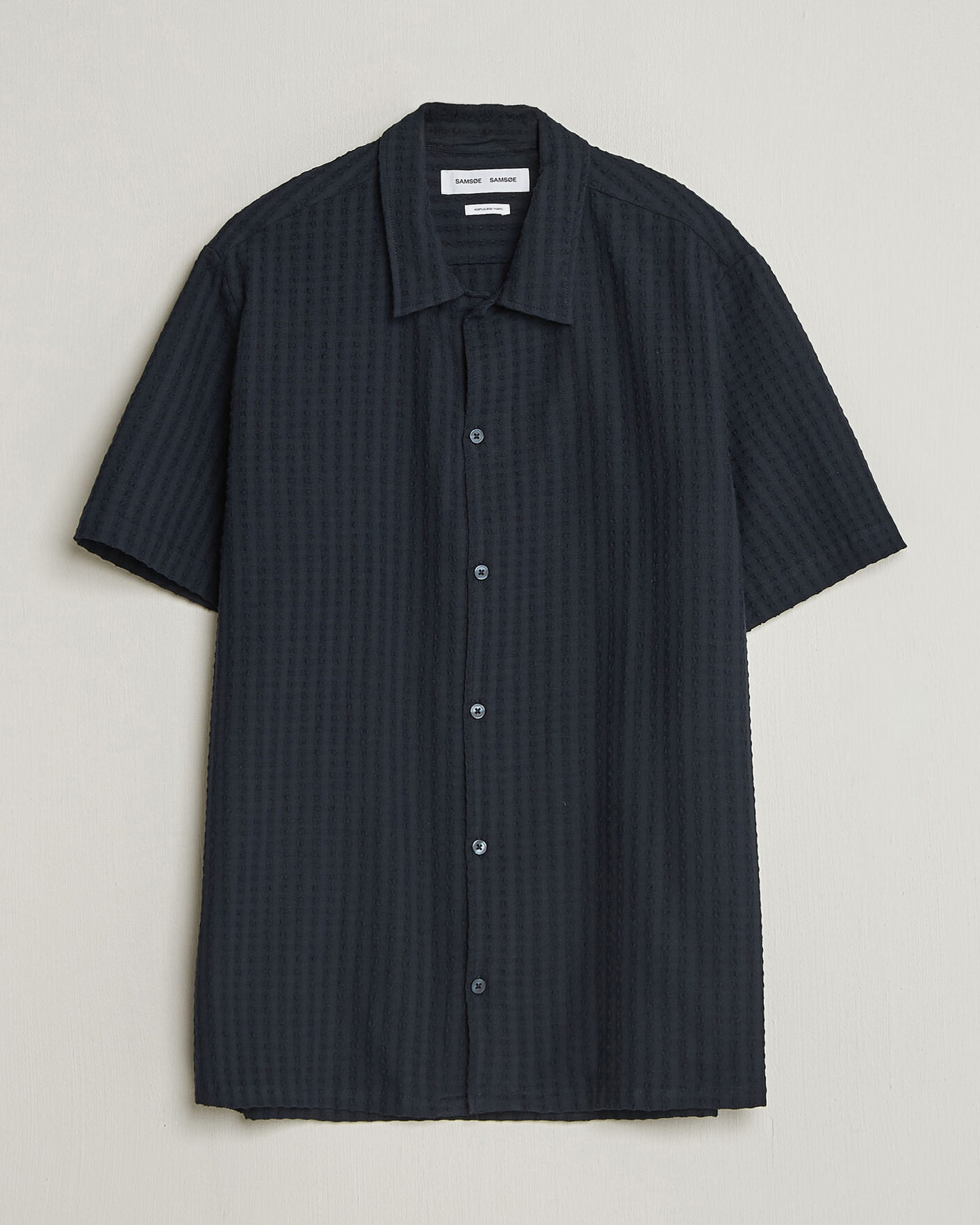 Heren | Overhemden | Samsøe Samsøe | Avan Structured Short Sleeve Shirt Salute Navy