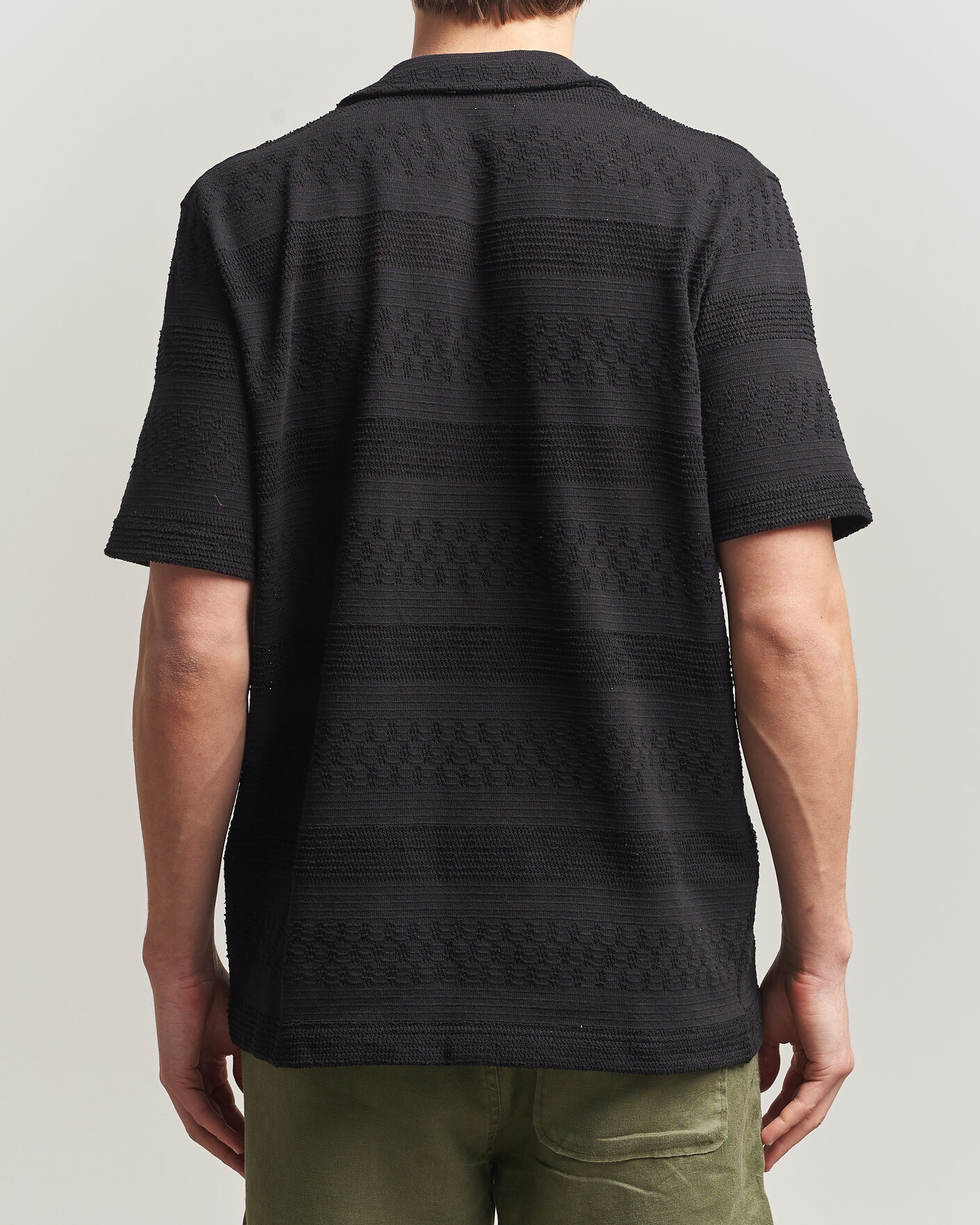 Heren | Overhemden | Samsøe Samsøe | Martin Knitted Short Sleeve Shirt Black