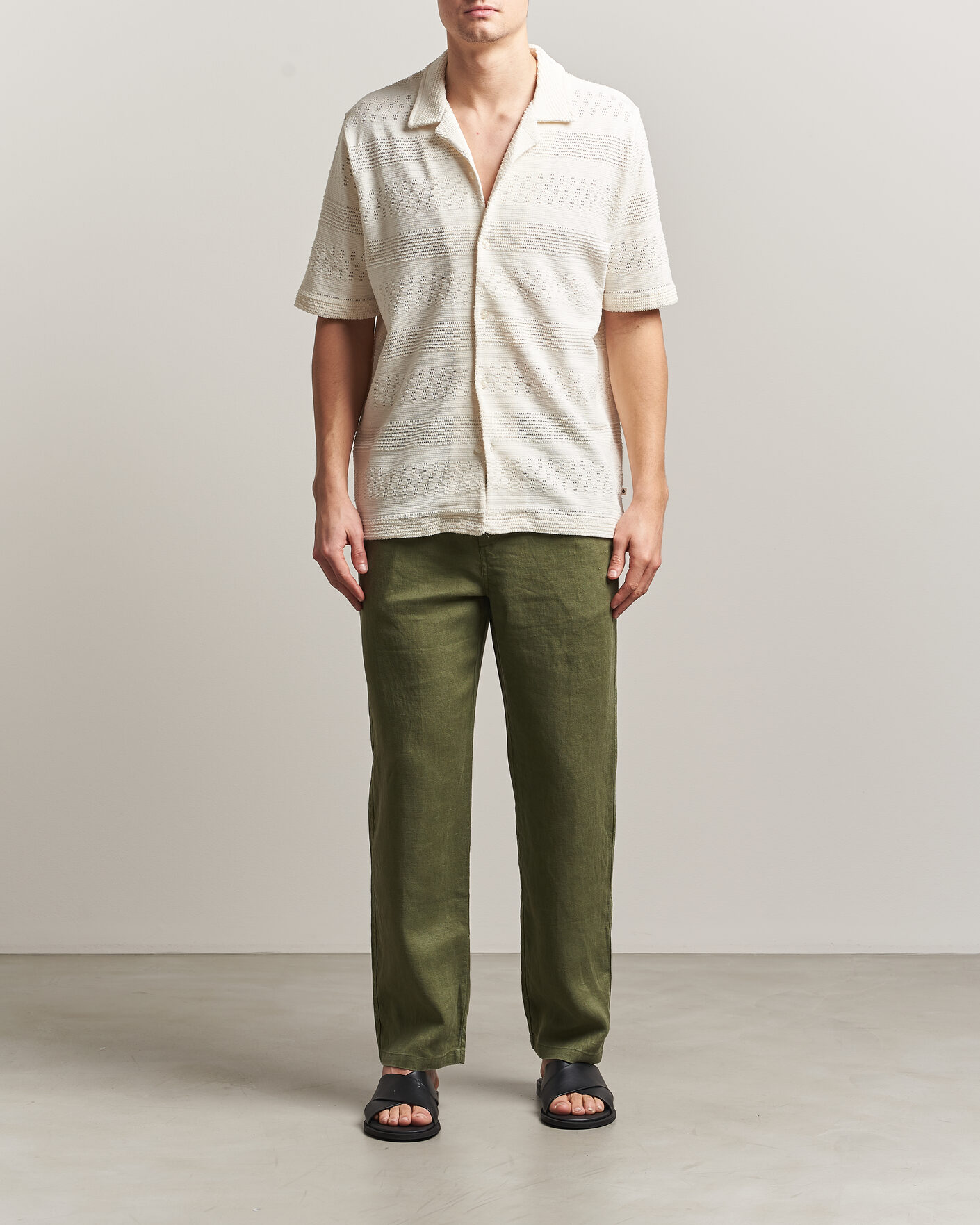 Heren | Overhemden | Samsøe Samsøe | Martin Knitted Short Sleeve Shirt Clear Cream