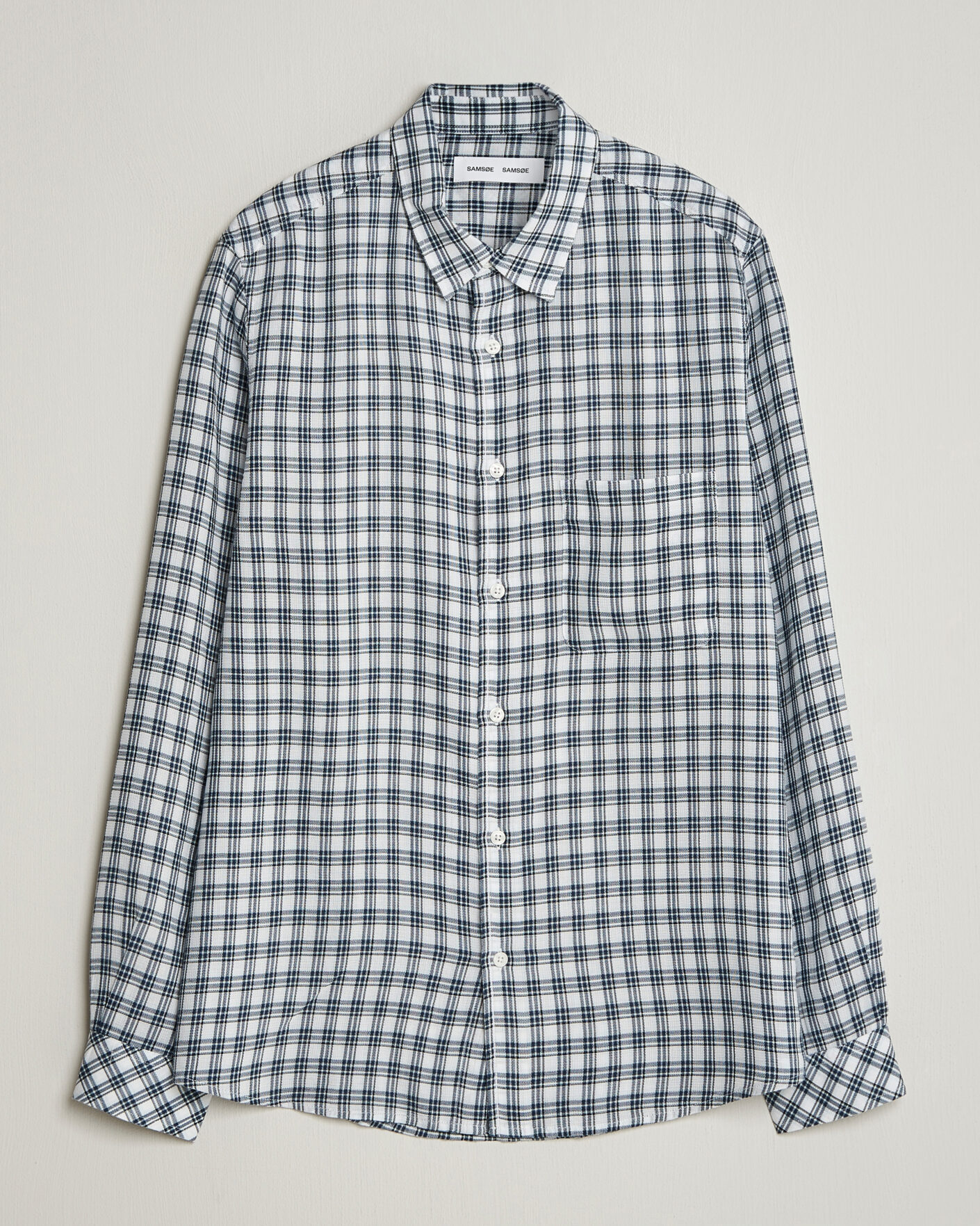 Heren | Overhemden | Samsøe Samsøe | Ryan Tencel Checked Shirt Blue