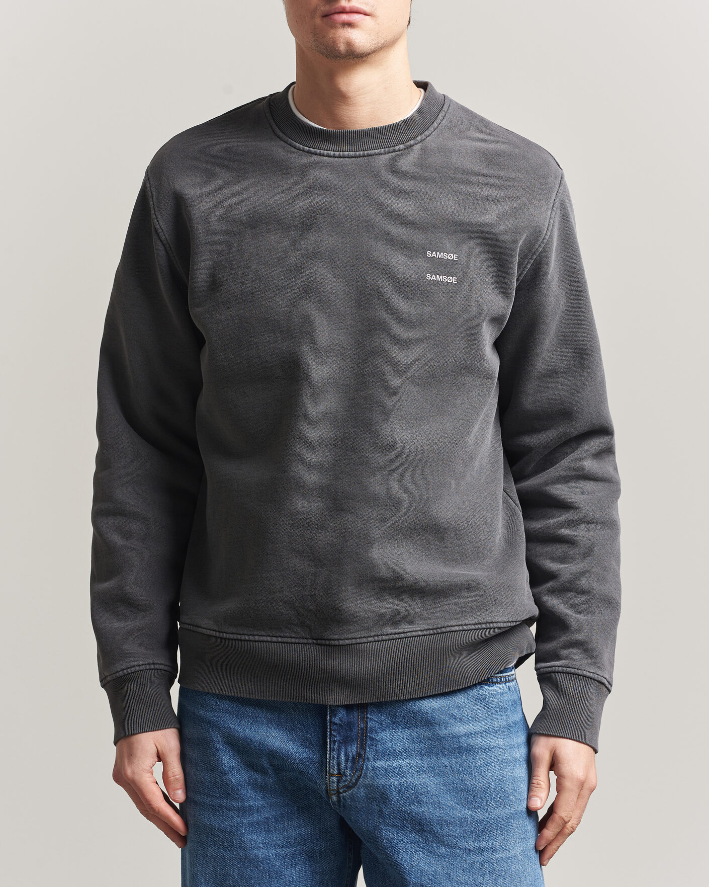 Homme | Pulls Et Tricots | Samsøe Samsøe | Joel Washed Organic Cotton Sweatshirt Black
