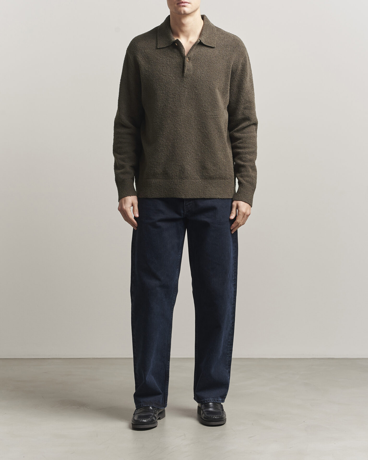 Heren | Truien | Samsøe Samsøe | Nino Knitted Polo Black Olive
