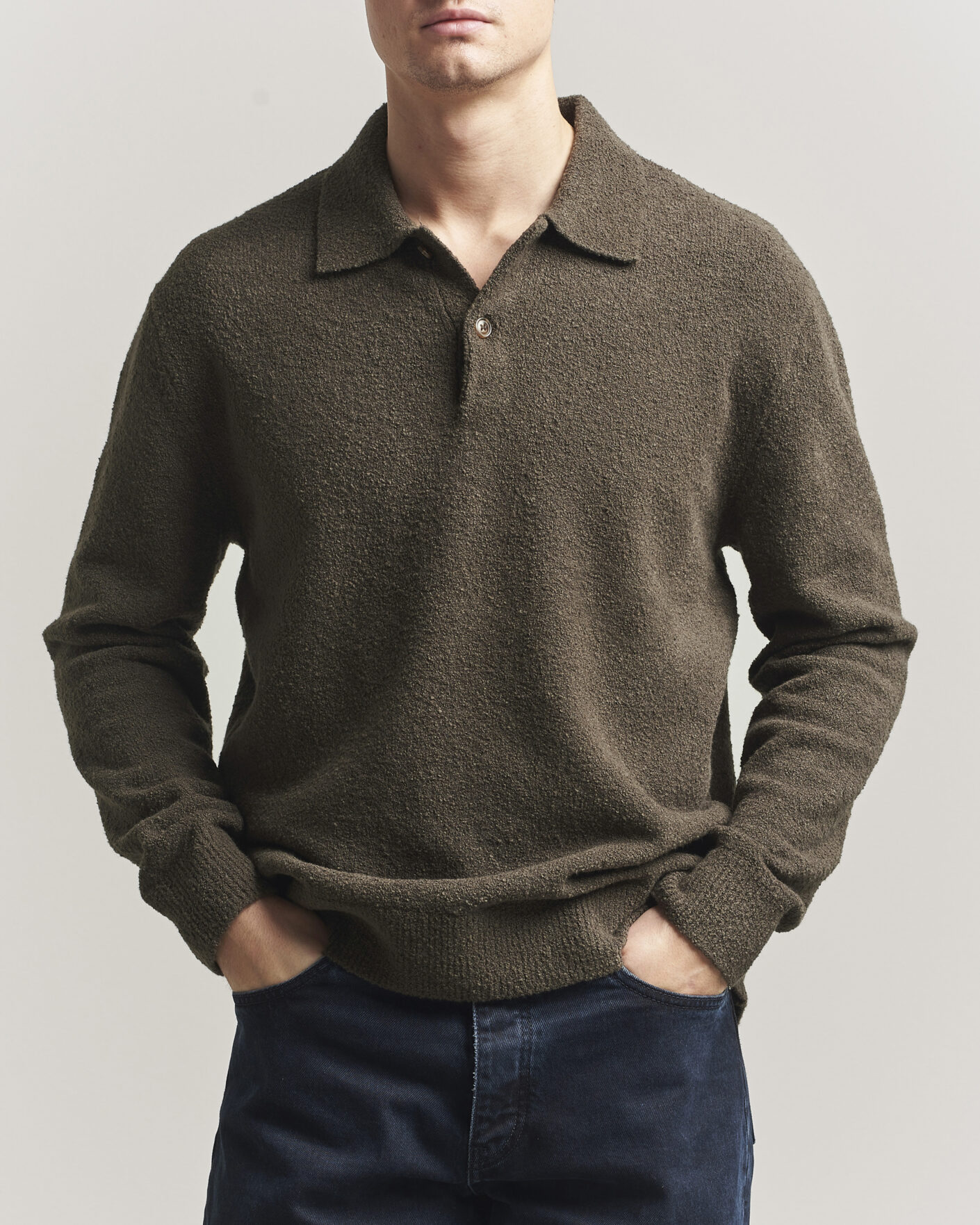 Heren | Truien | Samsøe Samsøe | Nino Knitted Polo Black Olive