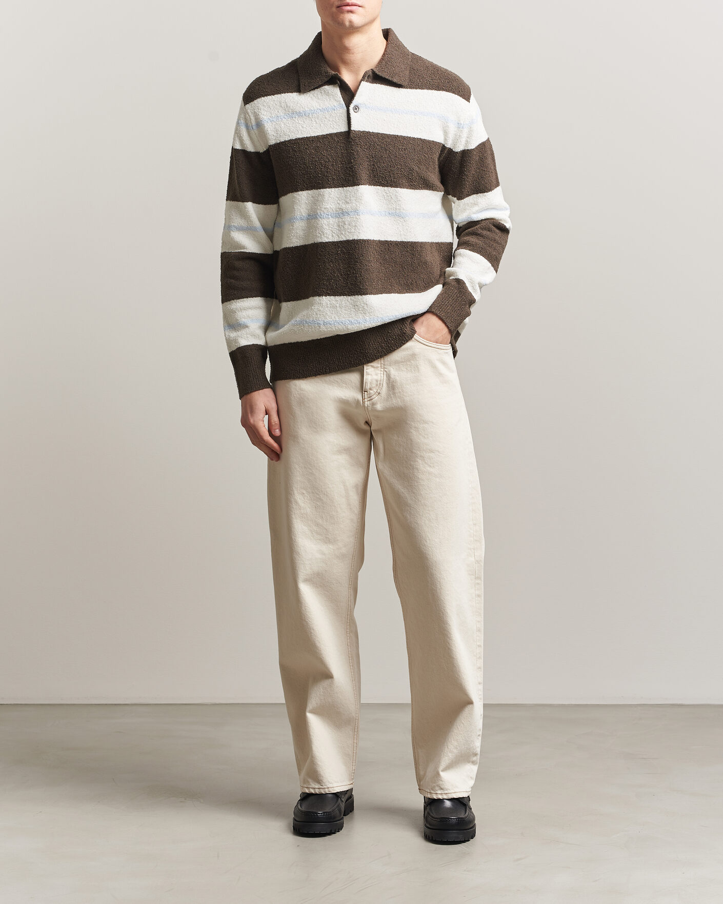 Heren | Truien | Samsøe Samsøe | Nino Knitted Polo Black Olive/White