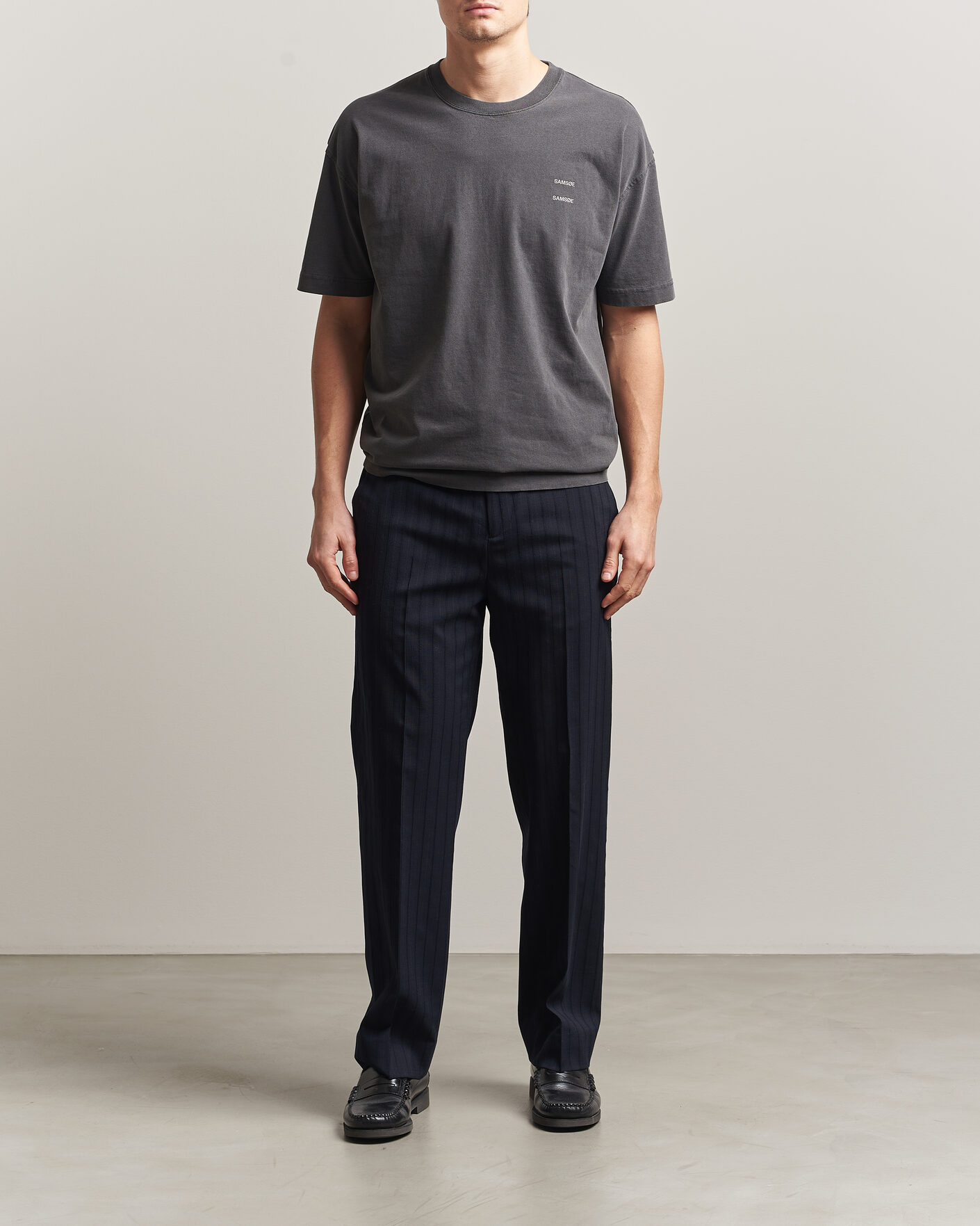 Homme | T-shirts | Samsøe Samsøe | Joel Washed Organic Cotton T-Shirt Black