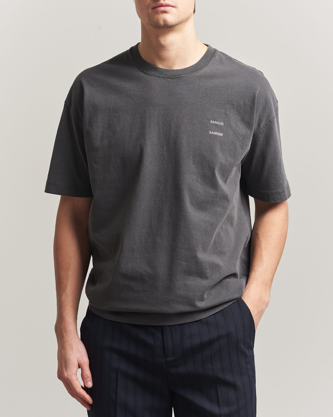Homme | T-shirts | Samsøe Samsøe | Joel Washed Organic Cotton T-Shirt Black