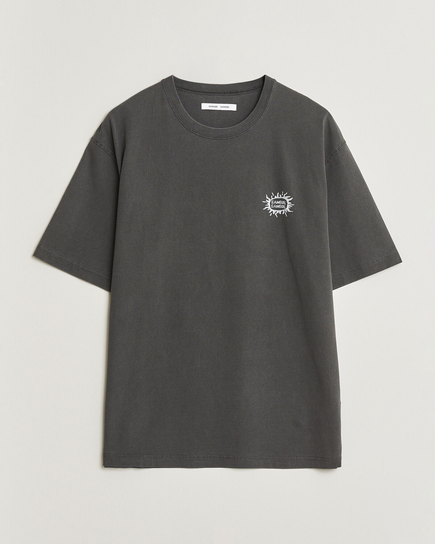 Heren | T-shirts | Samsøe Samsøe | Gergei Printed Crew Neck T-Shirt Washed Black