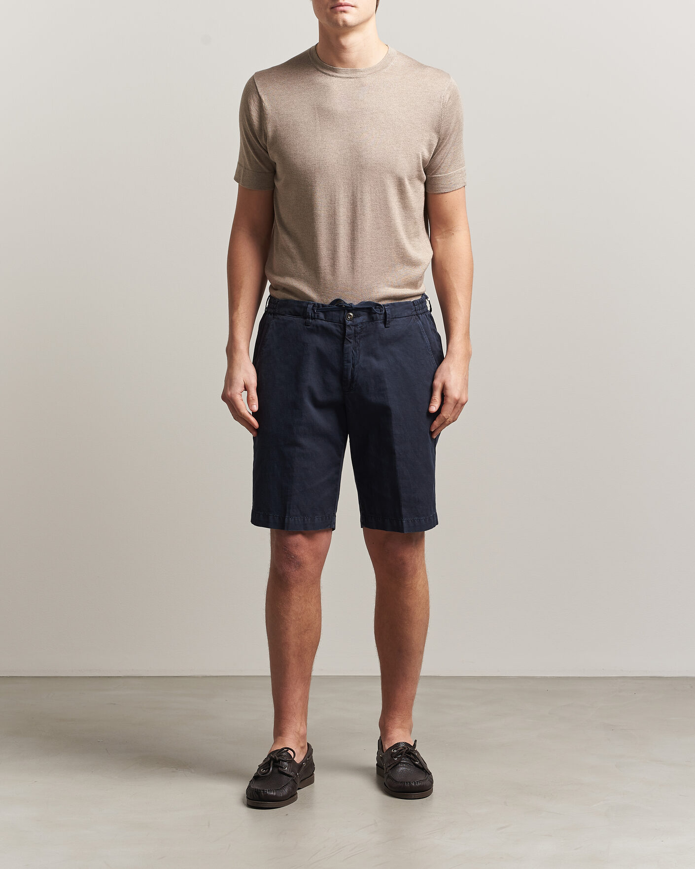 Homme | T-shirts | Stenströms | Silk/Cashmere T-Shirt Taupe