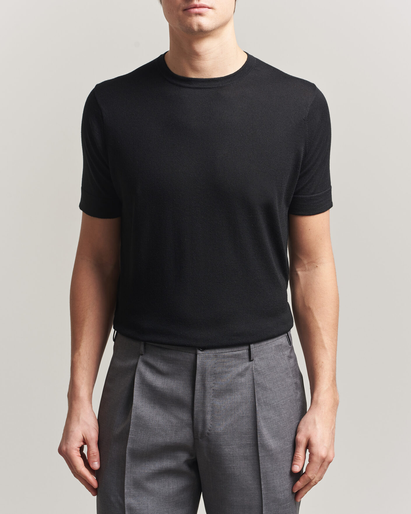 Homme | T-shirts | Stenströms | Silk/Cashmere T-Shirt Black