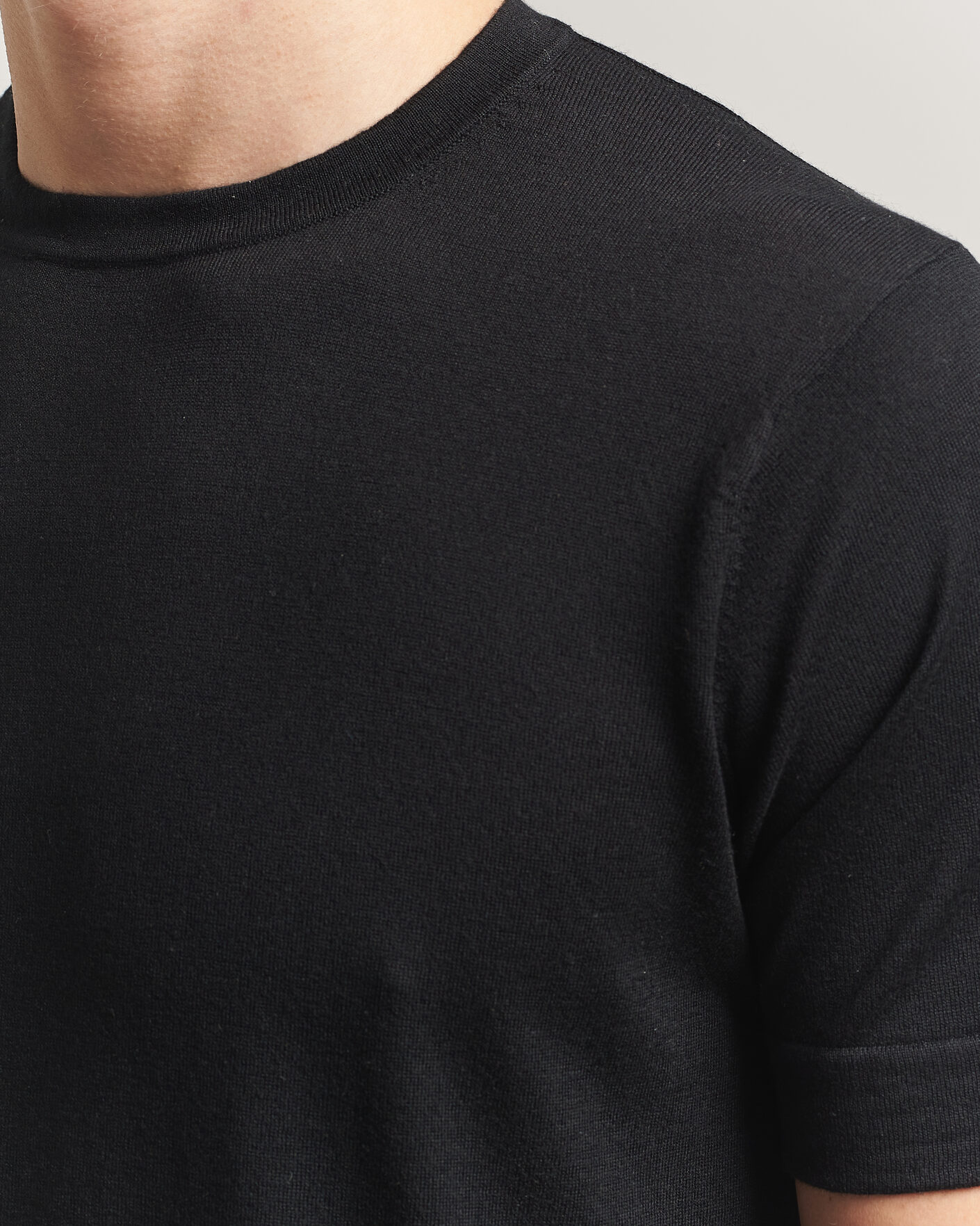 Homme | T-shirts | Stenströms | Silk/Cashmere T-Shirt Black