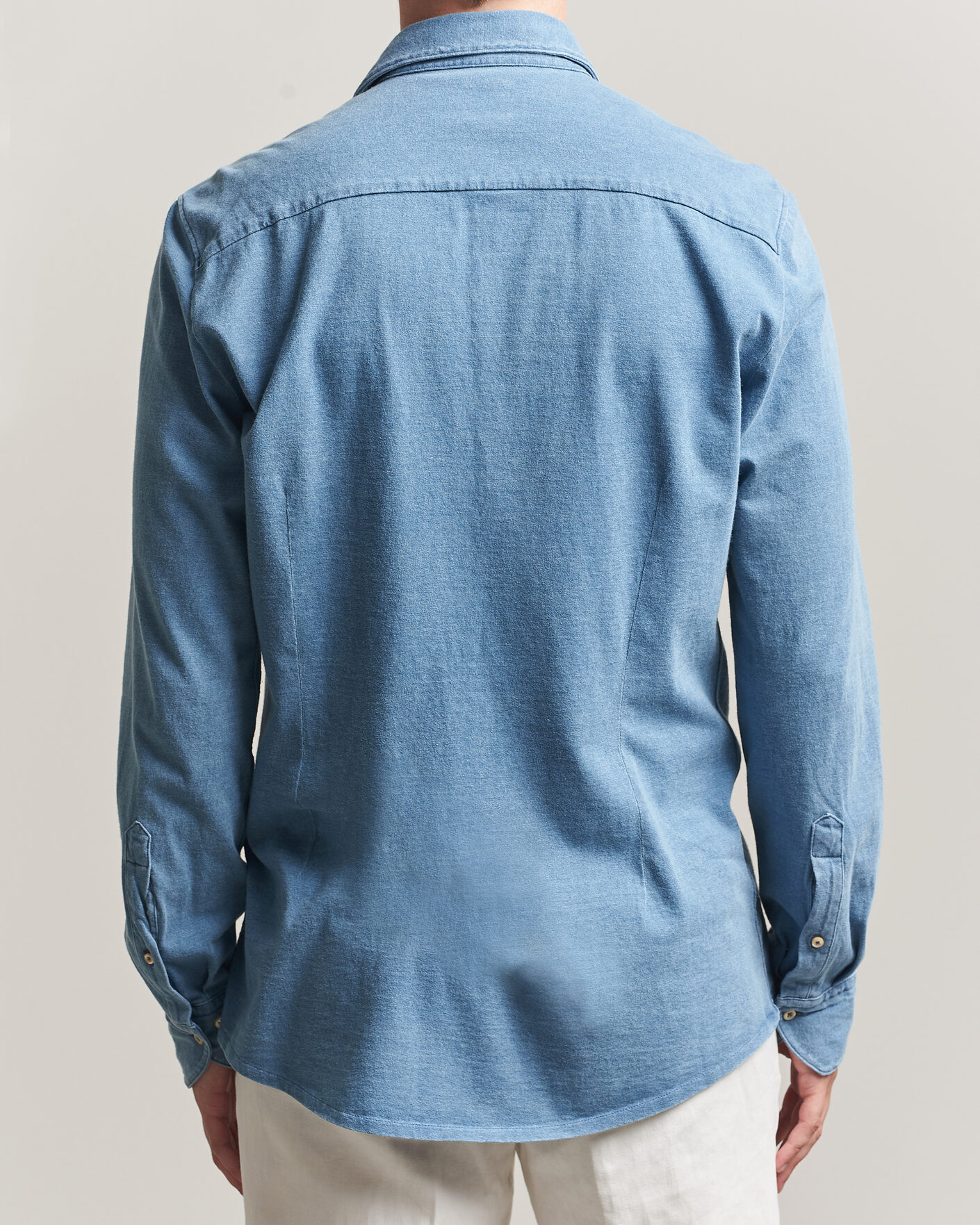 Heren | Overhemden | Stenströms | Jersey Denim Shirt Blue