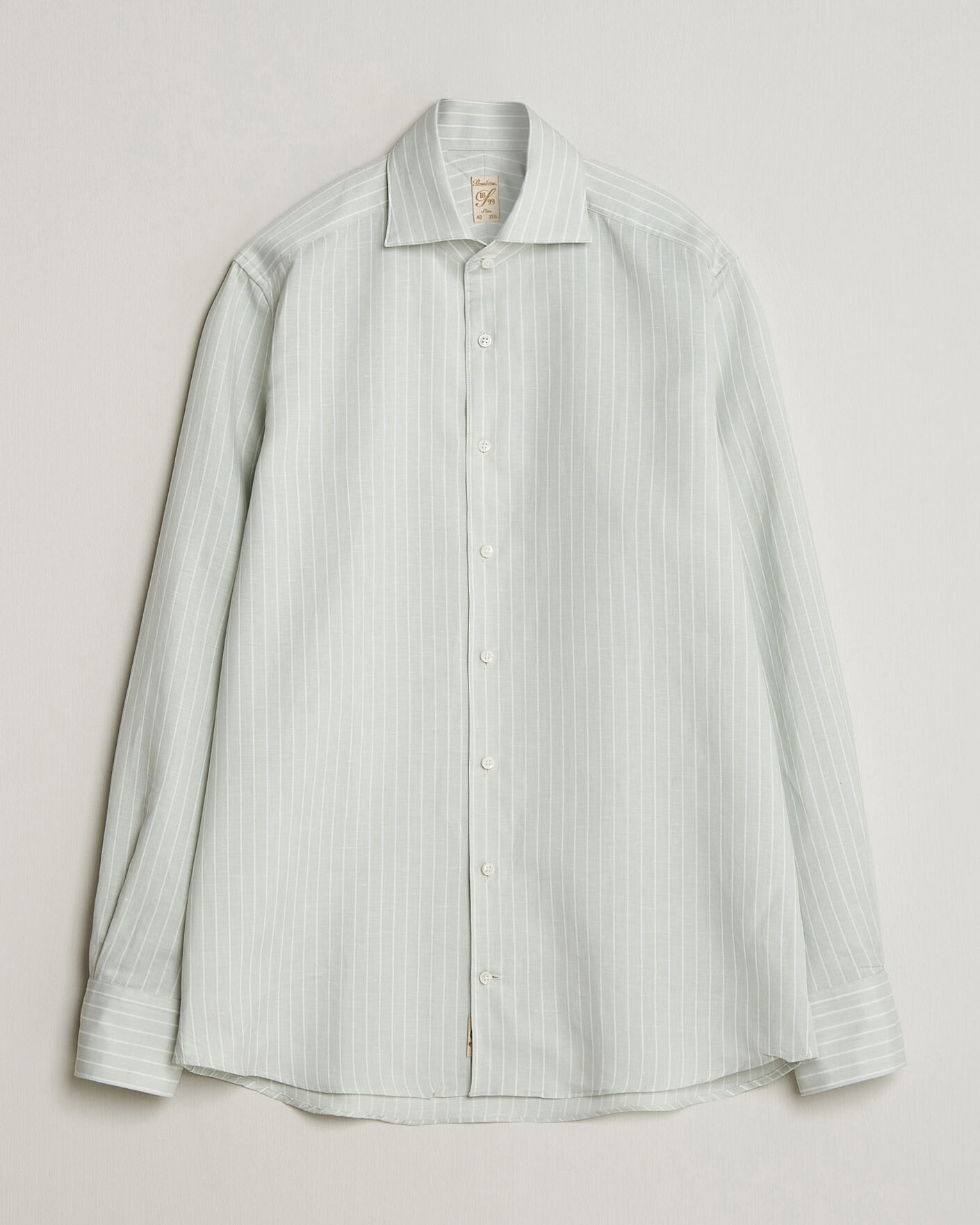 Homme | Chemises | Stenströms | 1899 Cotton/Linen/Silk Striped Shirt Green