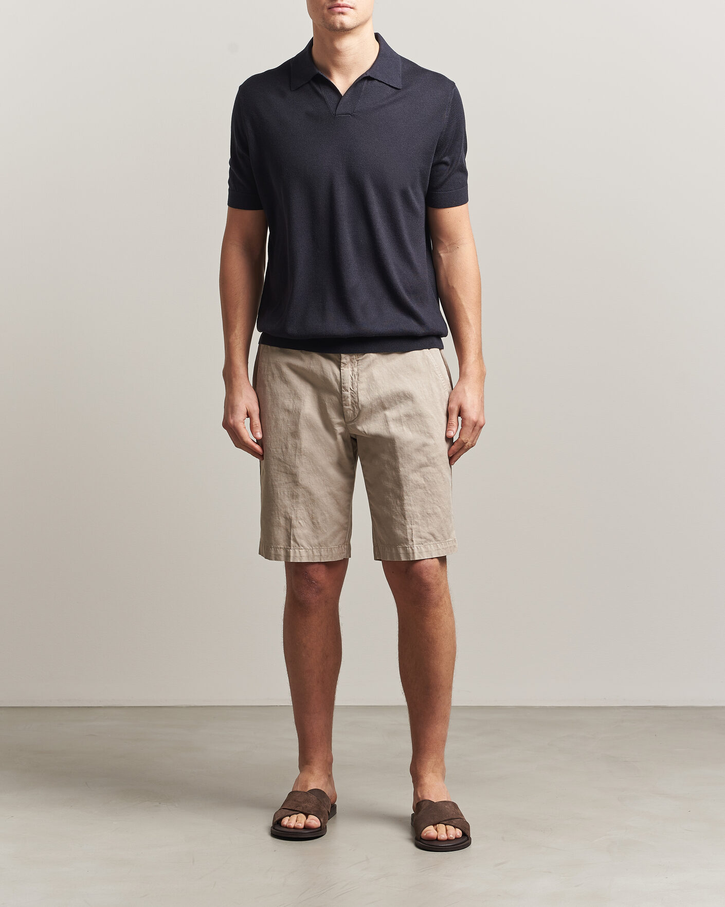 Heren | Polo's | Stenströms | Silk/Cashmere Polo Navy