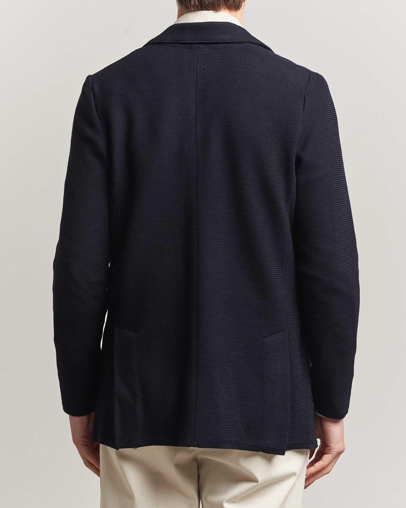Heren | Blazers | Stenströms | Milano Knitted Textured Blazer Navy