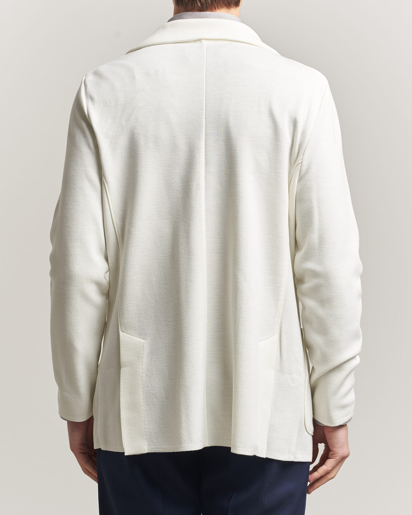 Homme | Blazers | Stenströms | Milano Knitted DB Textured Blazer White