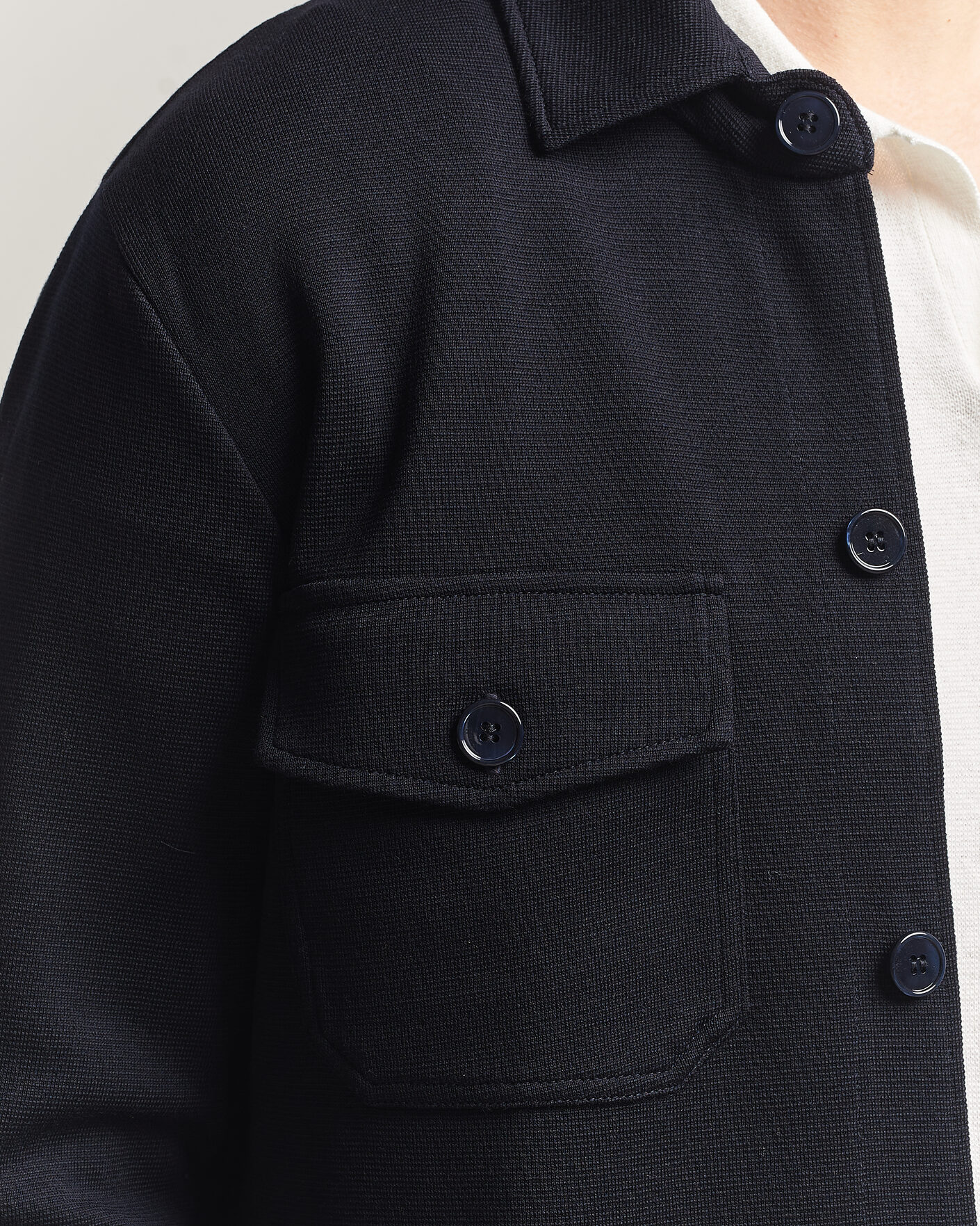 Homme | Pulls Et Tricots | Stenströms | Milano Knitted Merino Overshirt Navy