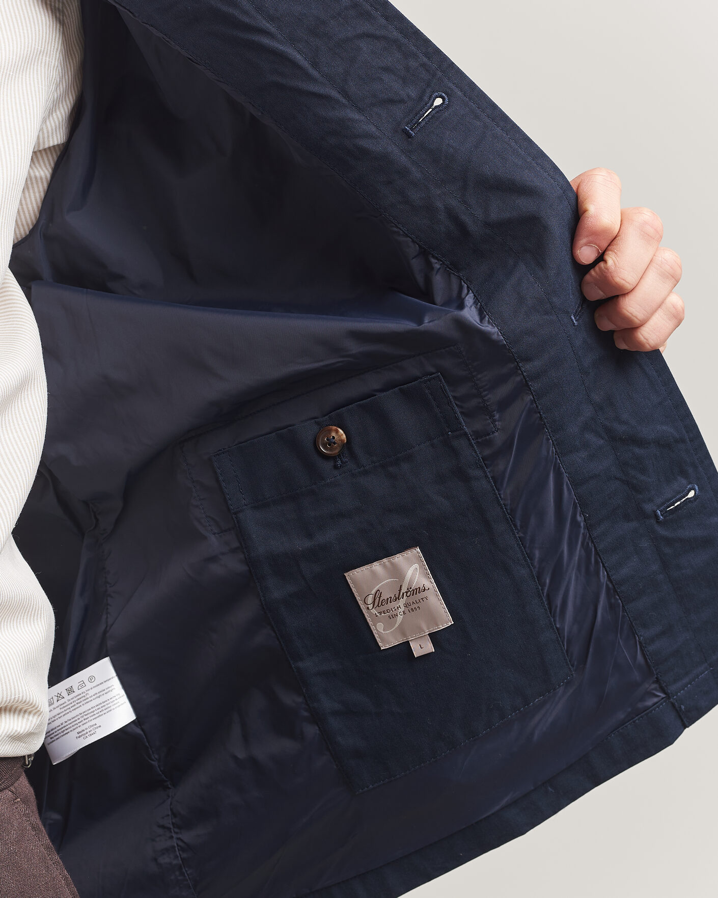 Heren | Jassen | Stenströms | Cotton Twill Overshirt Navy