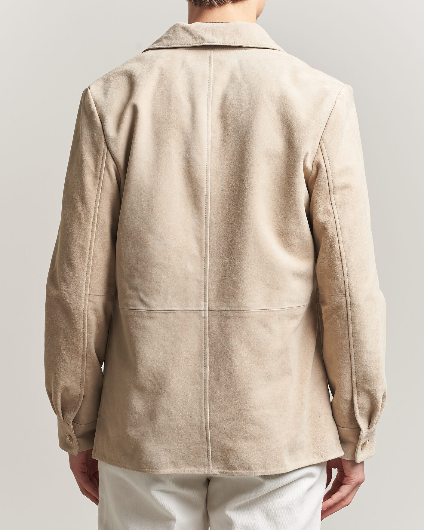 Homme | Manteaux Et Vestes | Stenströms | Suede Overshirt Beige