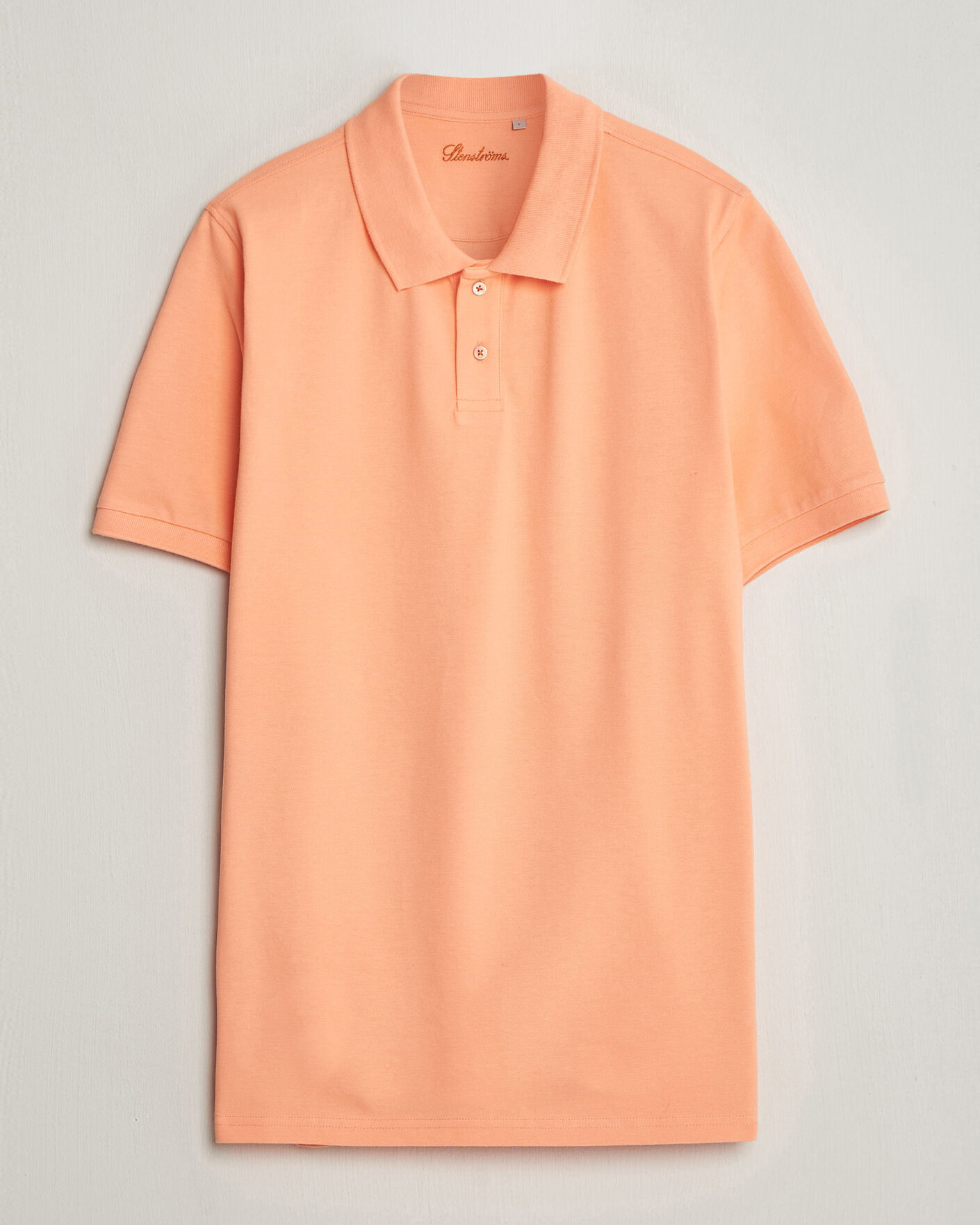 Homme | Polos | Stenströms | Organic Cotton Piquet Polo Shirt Mandarin