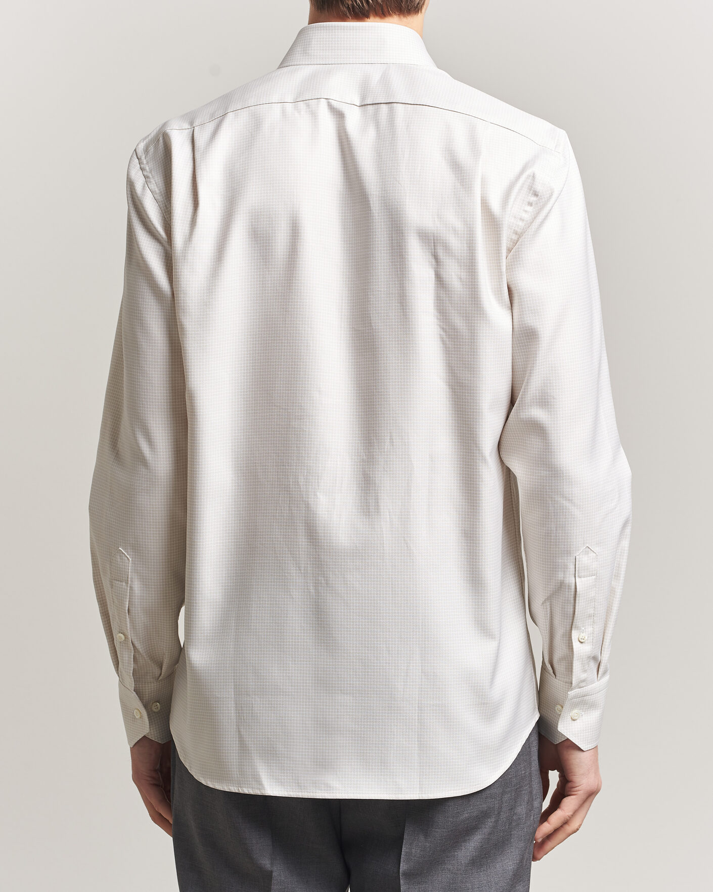 Homme | Chemises | Stenströms | Regular Fit Micro Structure Shirt Beige