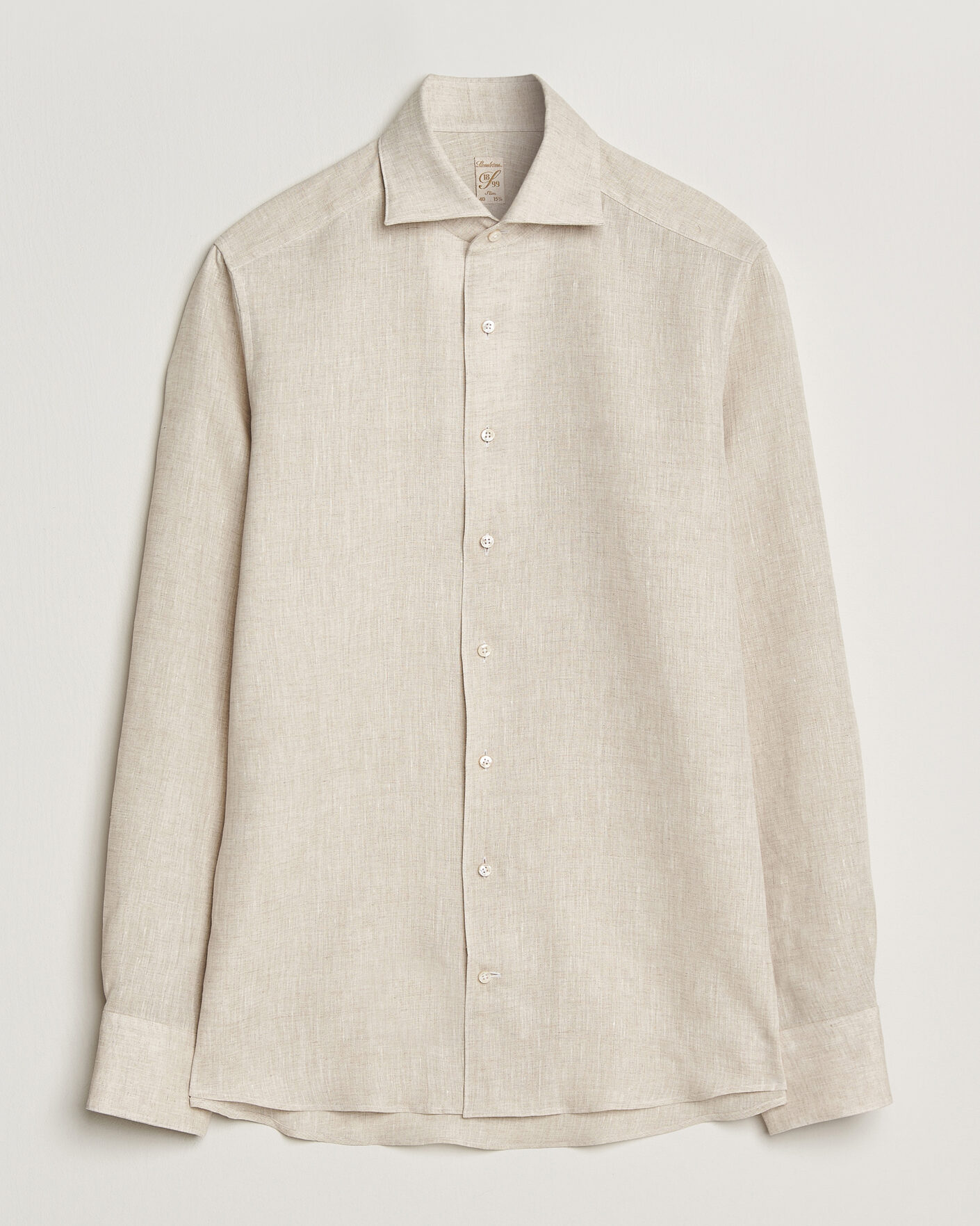 Homme | Chemises | Stenströms | 1899 Linen One Piece Collar Shirt Beige