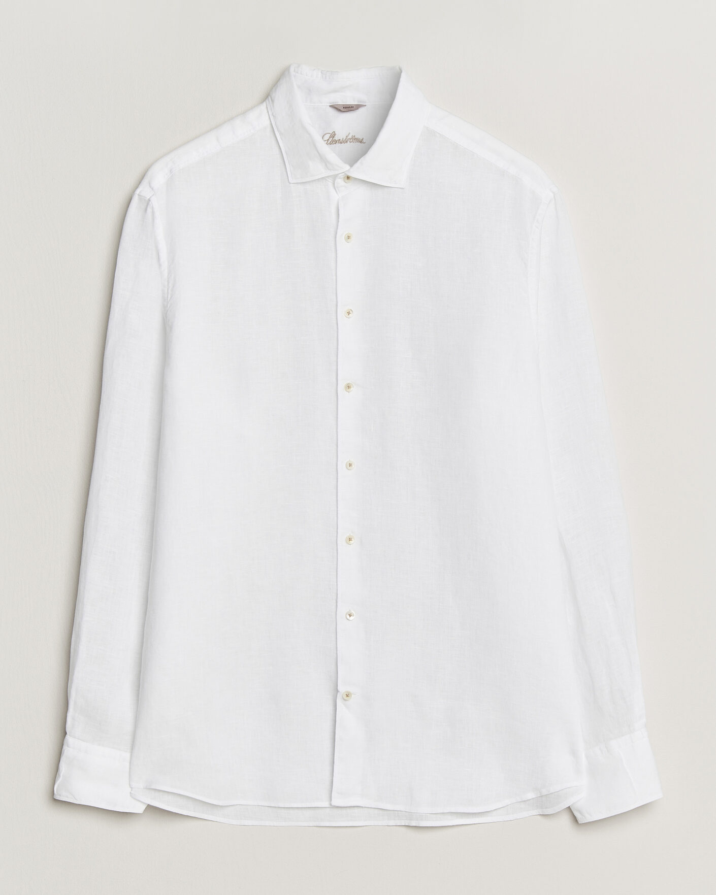 Homme | Chemises | Stenströms | Regular Fit Cut Away Linen Shirt White