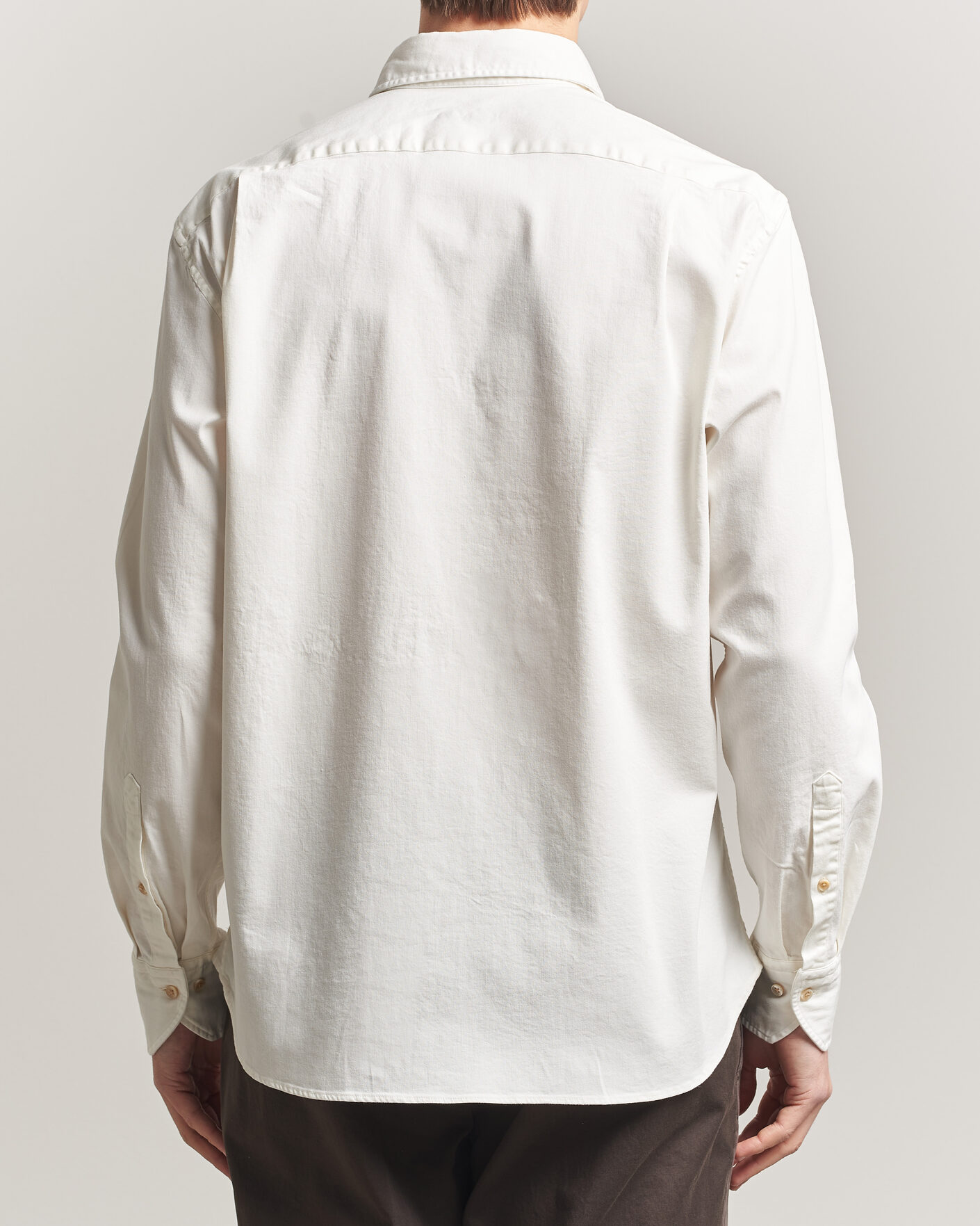 Heren | Overhemden | Stenströms | Regular Fit Garment Washed Denim Shirt White