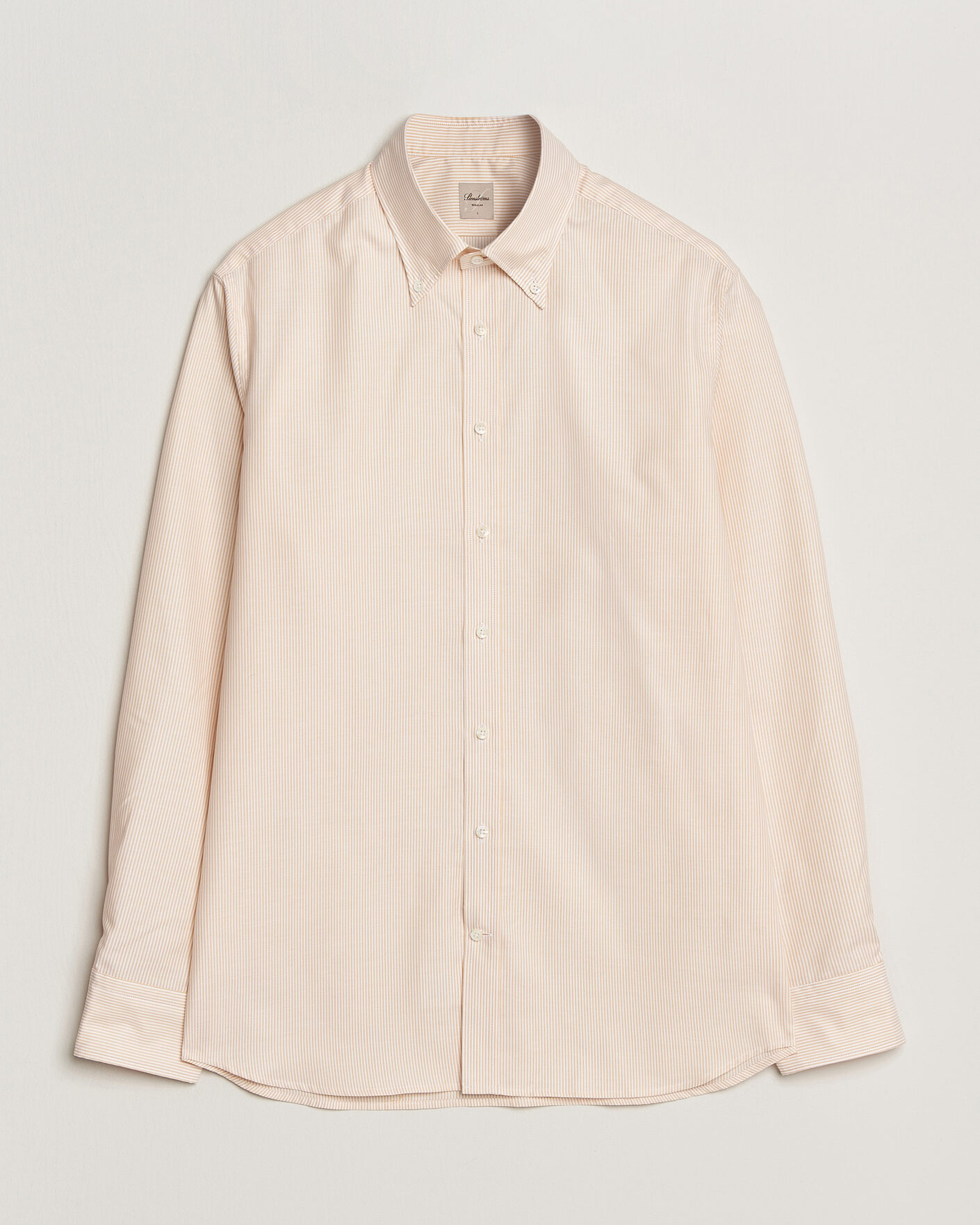 Heren | Overhemden | Stenströms | Regular Fit Thin Striped Oxford Shirt Orange