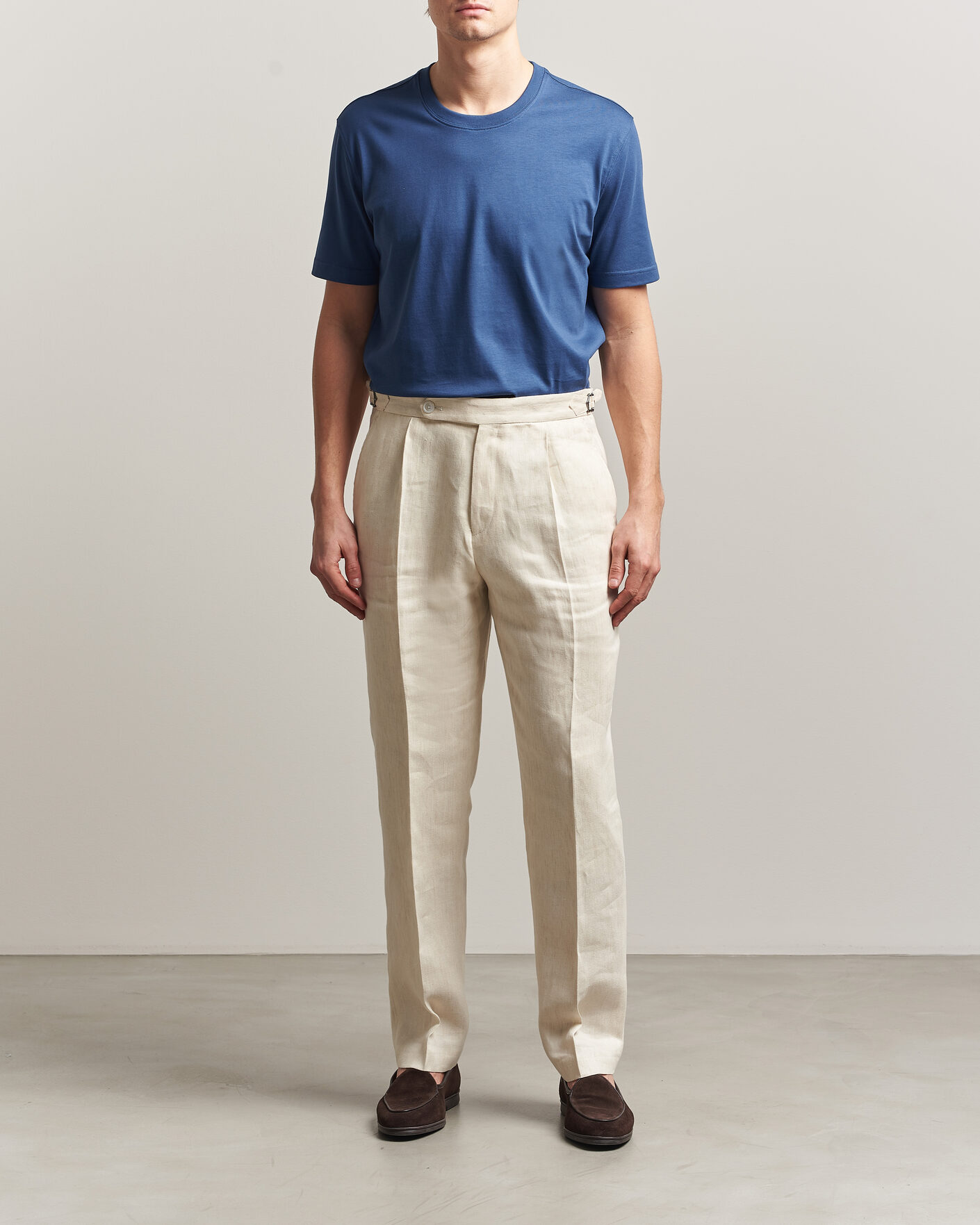 Homme | T-shirts | Eton | Supima Cotton Crew Neck T-Shirt Mid Blue