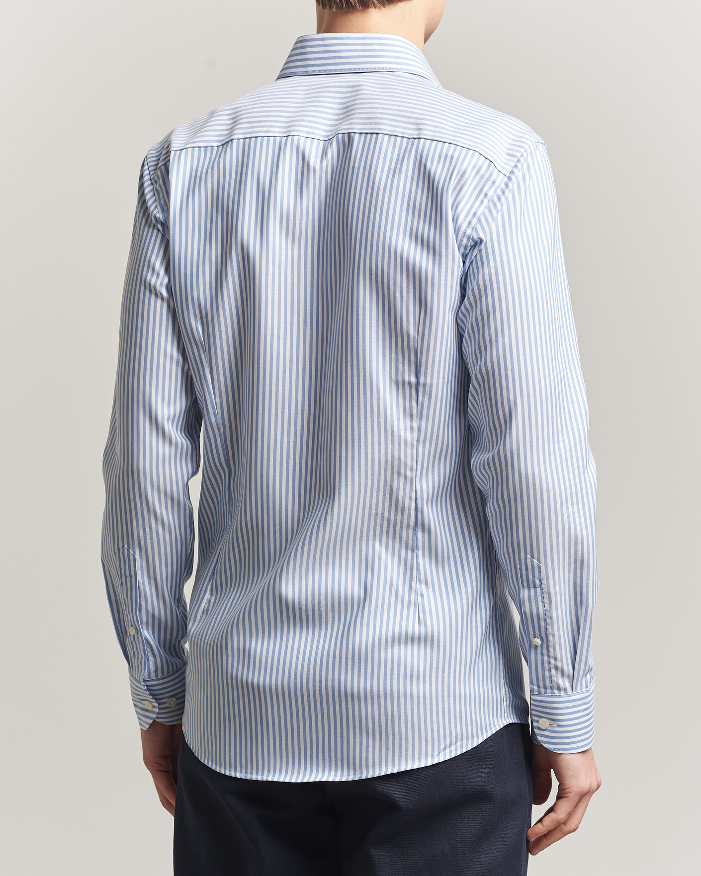Heren | Overhemden | Eton | Slim Fit Signature Oxford Striped Shirt Light Blue