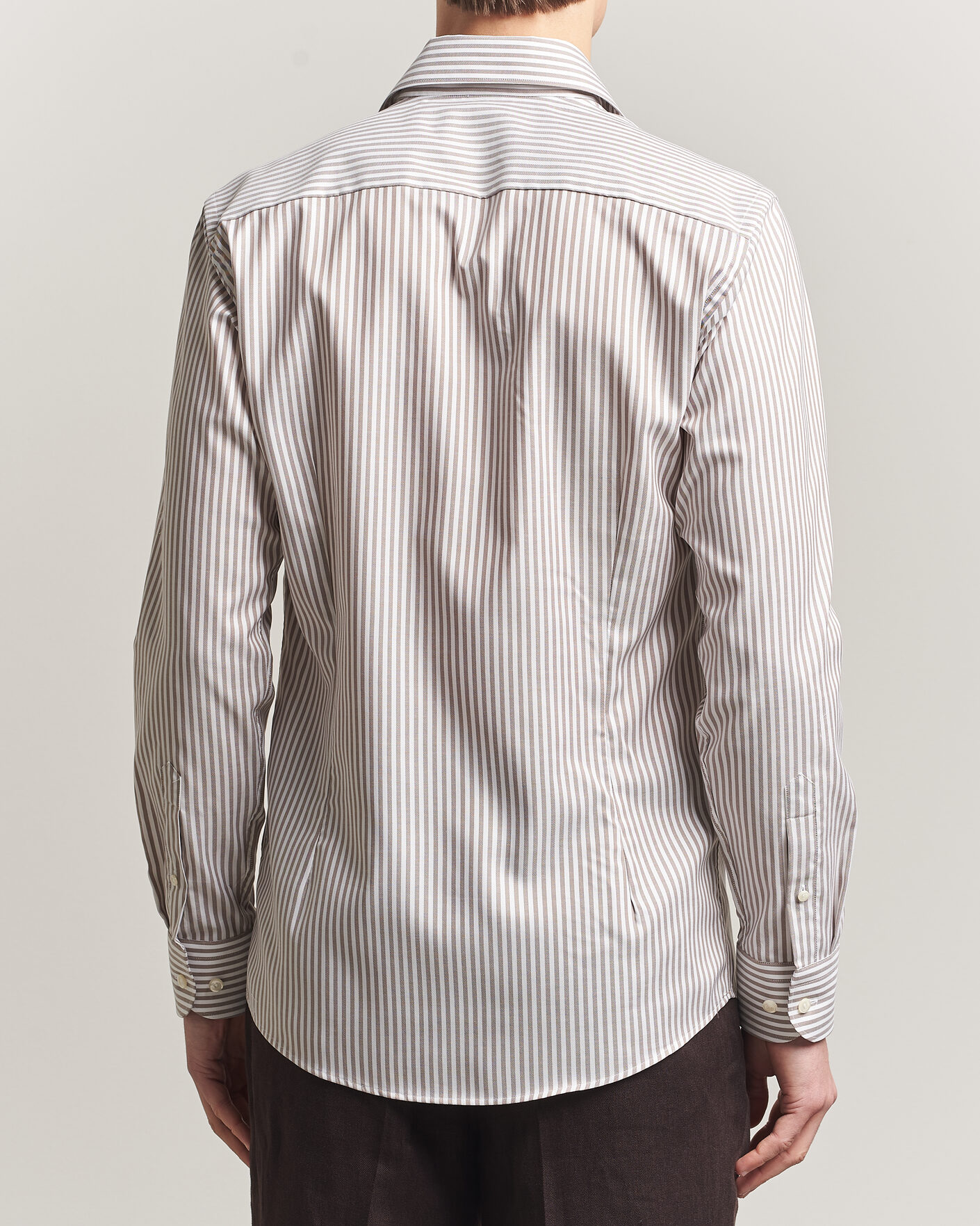 Heren | Overhemden | Eton | Slim Fit Signature Oxford Striped Shirt Beige