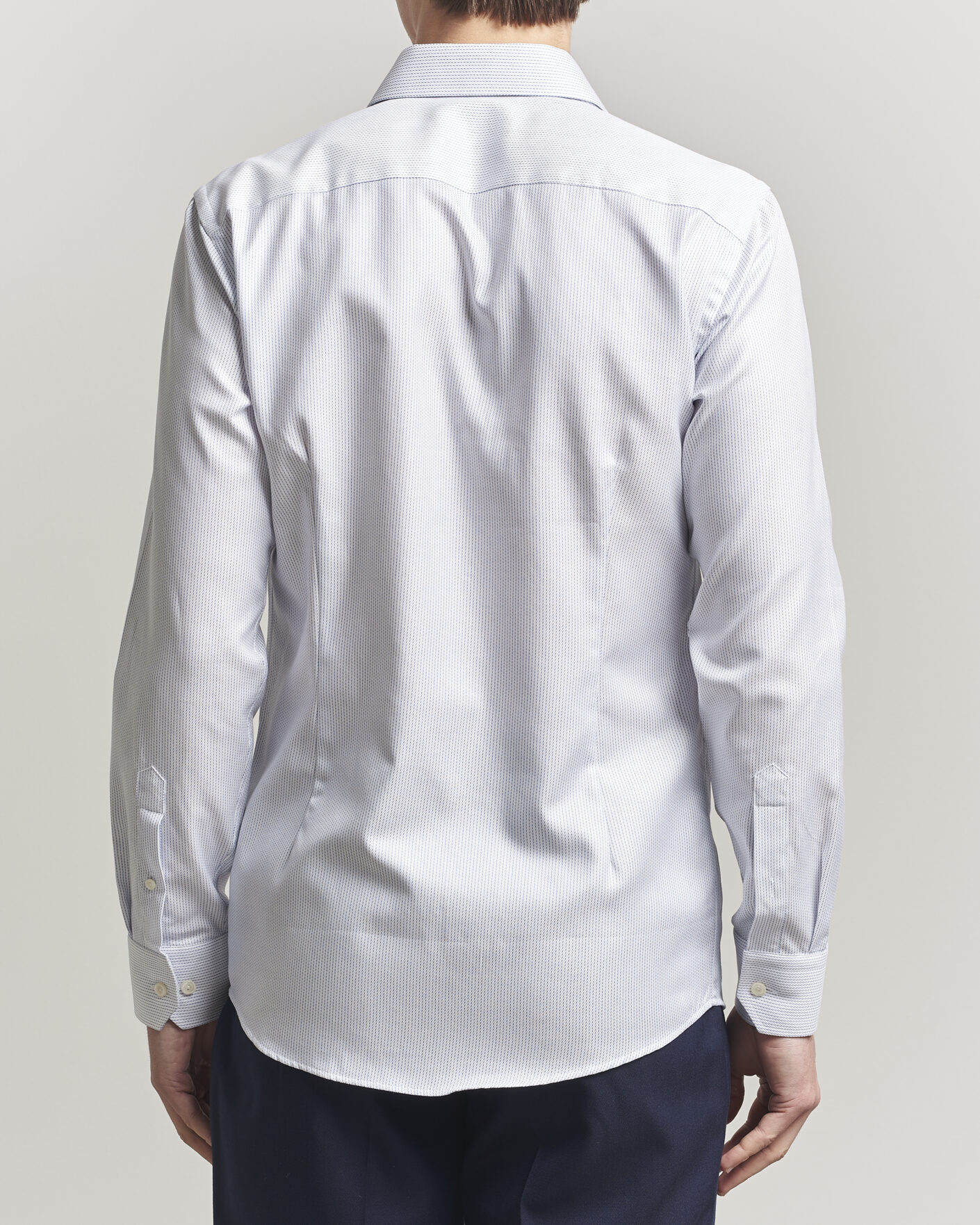Heren | Overhemden | Eton | Slim Fit Signature Twill Structured Shirt Light Blue