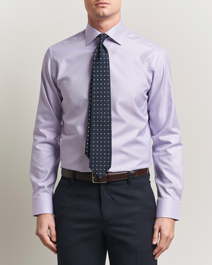Homme | Chemises | Eton | Slim Fit Signature Twill Structured Shirt Light Purple