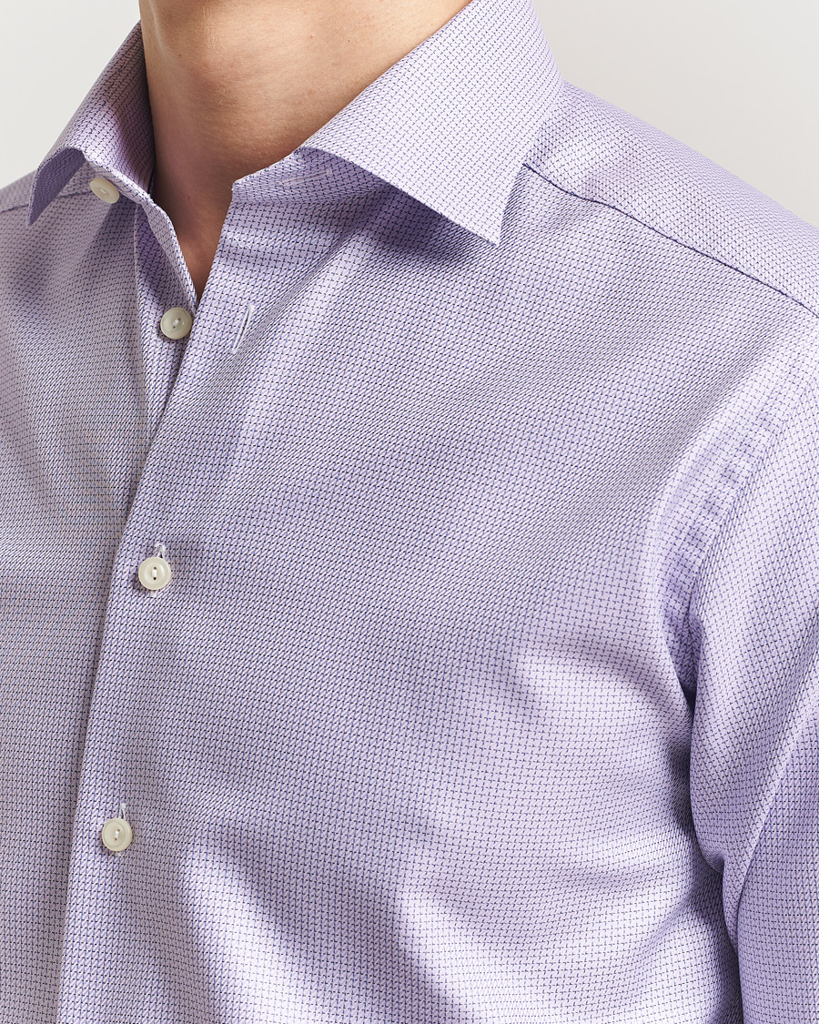 Heren | Overhemden | Eton | Slim Fit Signature Twill Structured Shirt Light Purple