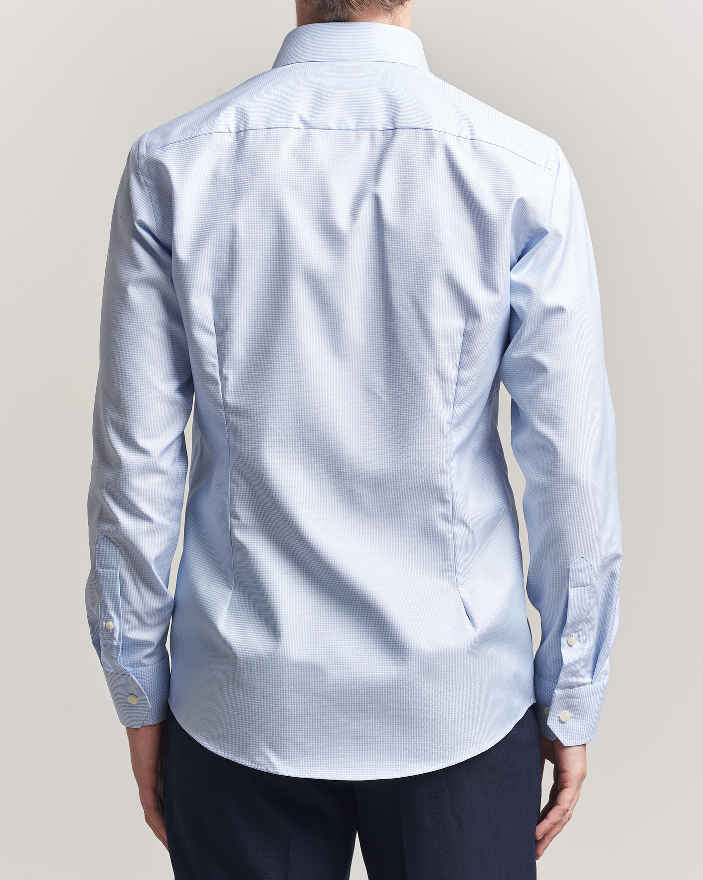 Heren | Overhemden | Eton | Slim Fit Signature Twill Houndstooth Shirt Light Blue