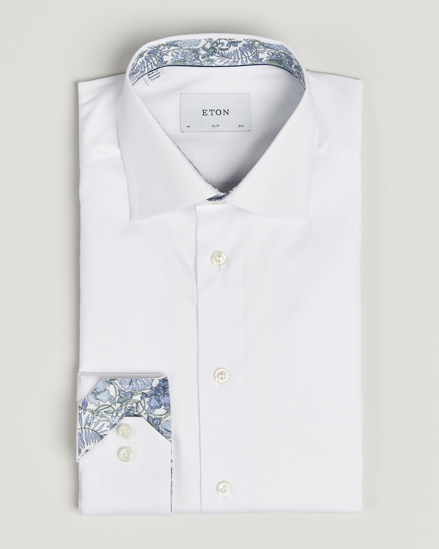 Homme | Chemises | Eton | Slim Fit Signature Twill Contrast Shirt White
