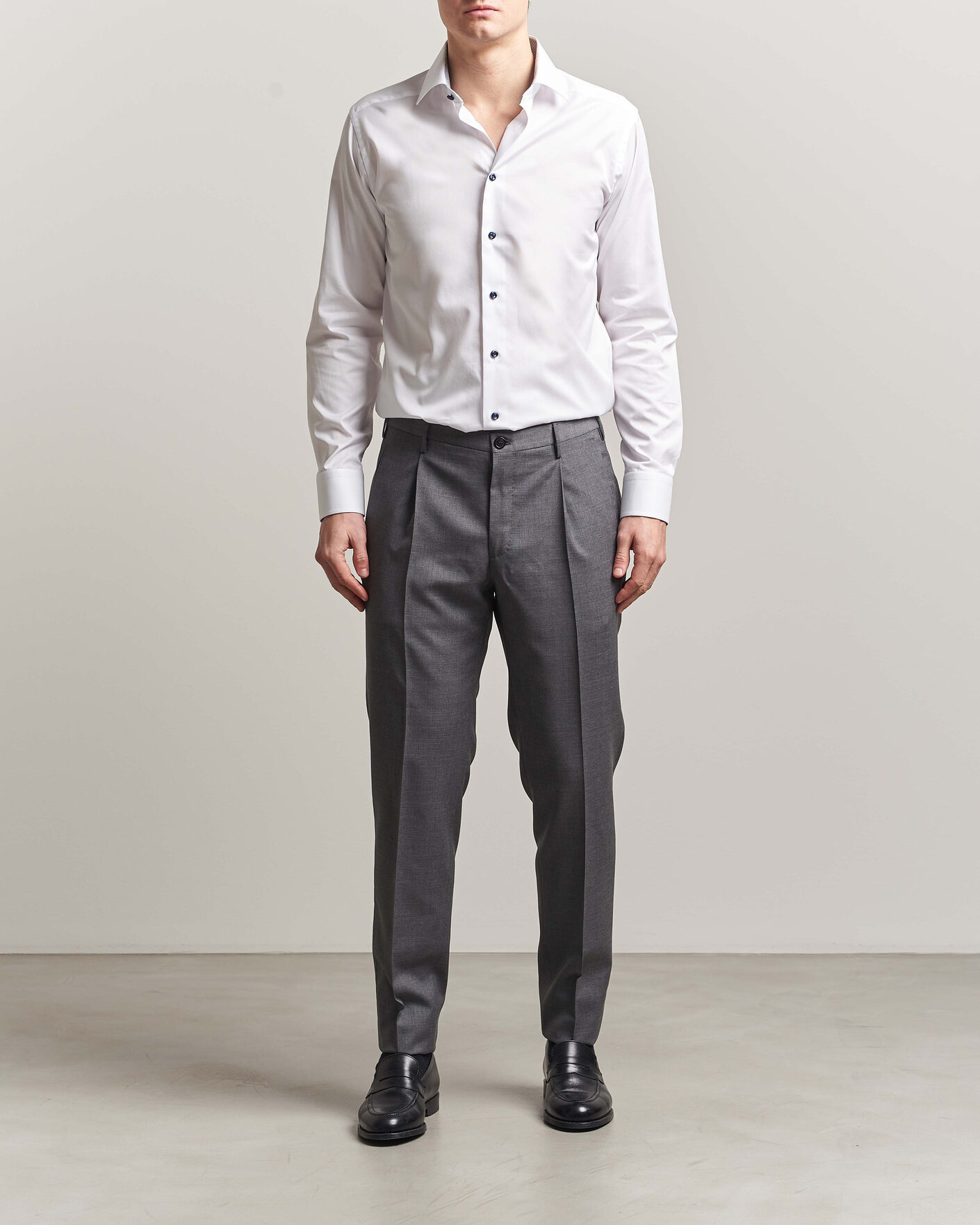 Heren | Overhemden | Eton | Slim Fit Signature Twill Contrast Shirt White
