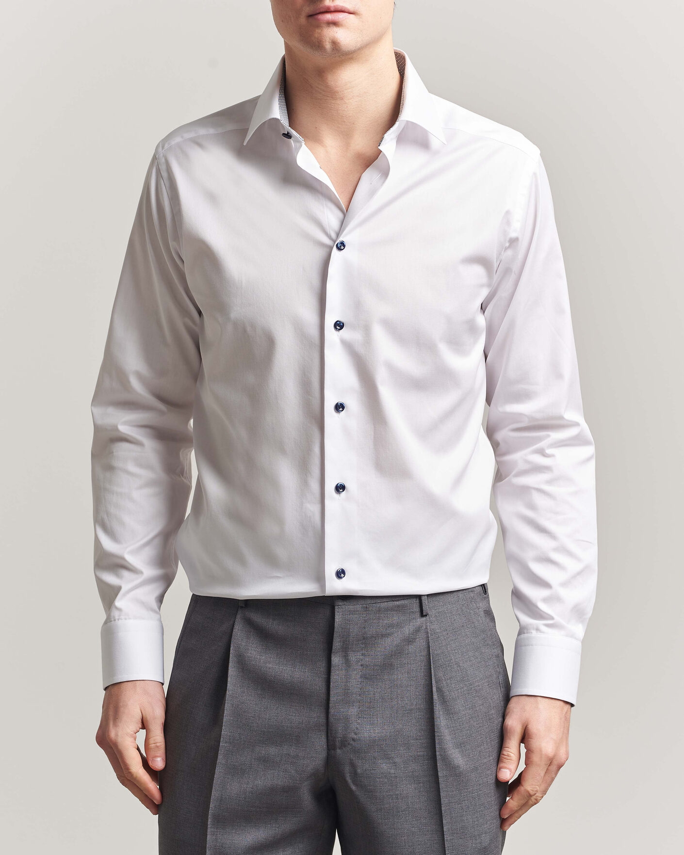 Heren | Overhemden | Eton | Slim Fit Signature Twill Contrast Shirt White