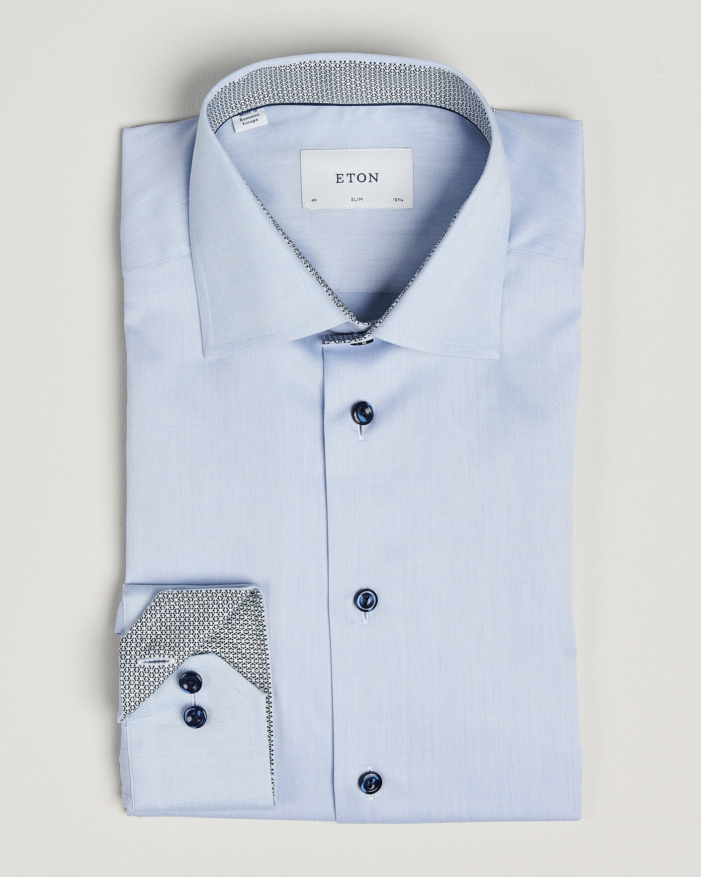 Homme | Chemises | Eton | Slim Fit Signature Twill Contrast Shirt Light Blue