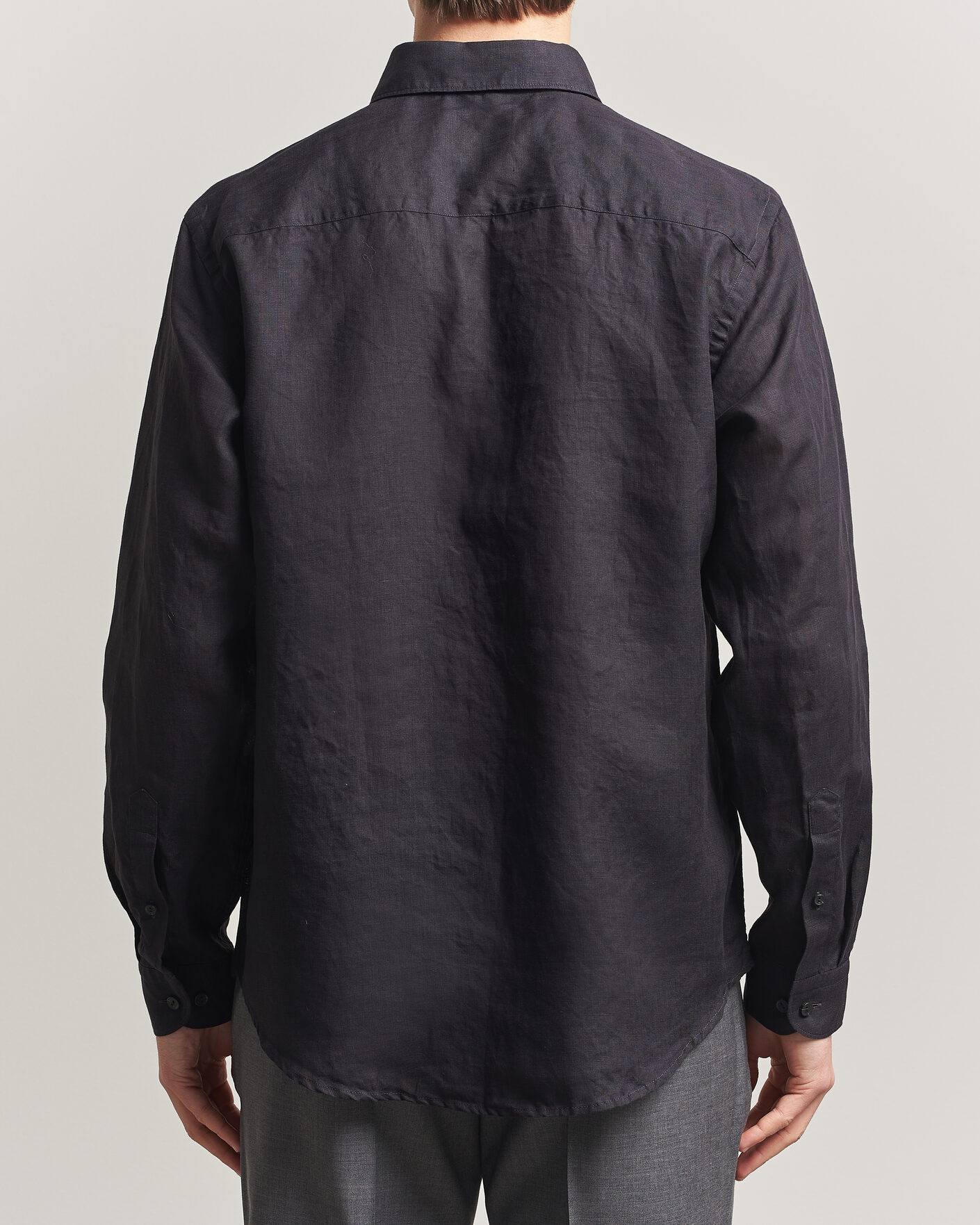 Heren | Overhemden | Eton | Casual Fit Linen Shirt Black