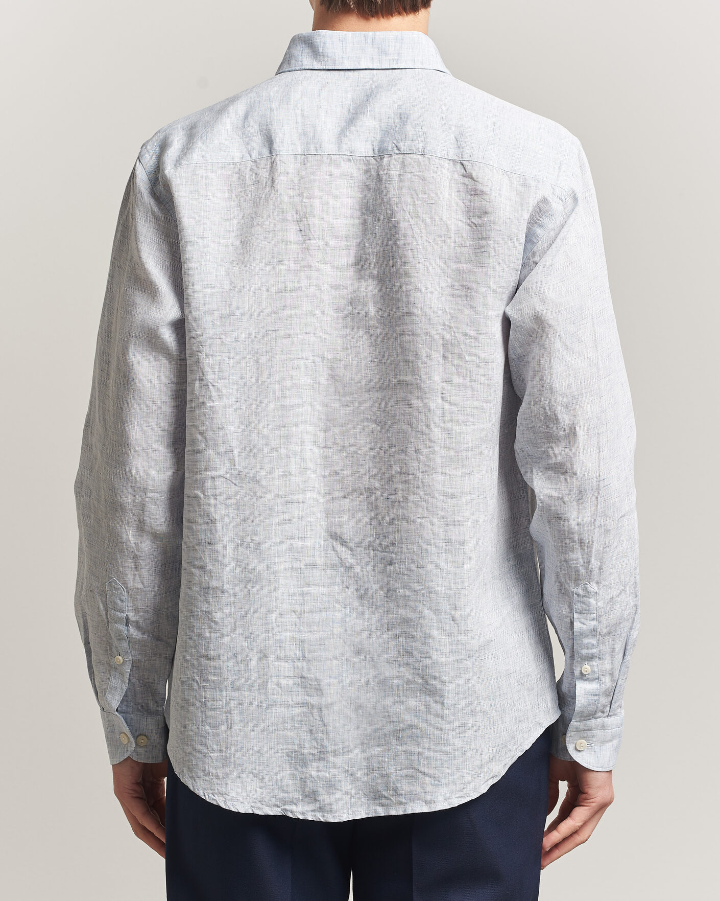 Heren | Overhemden | Eton | Casual Fit Linen Shirt Light Blue