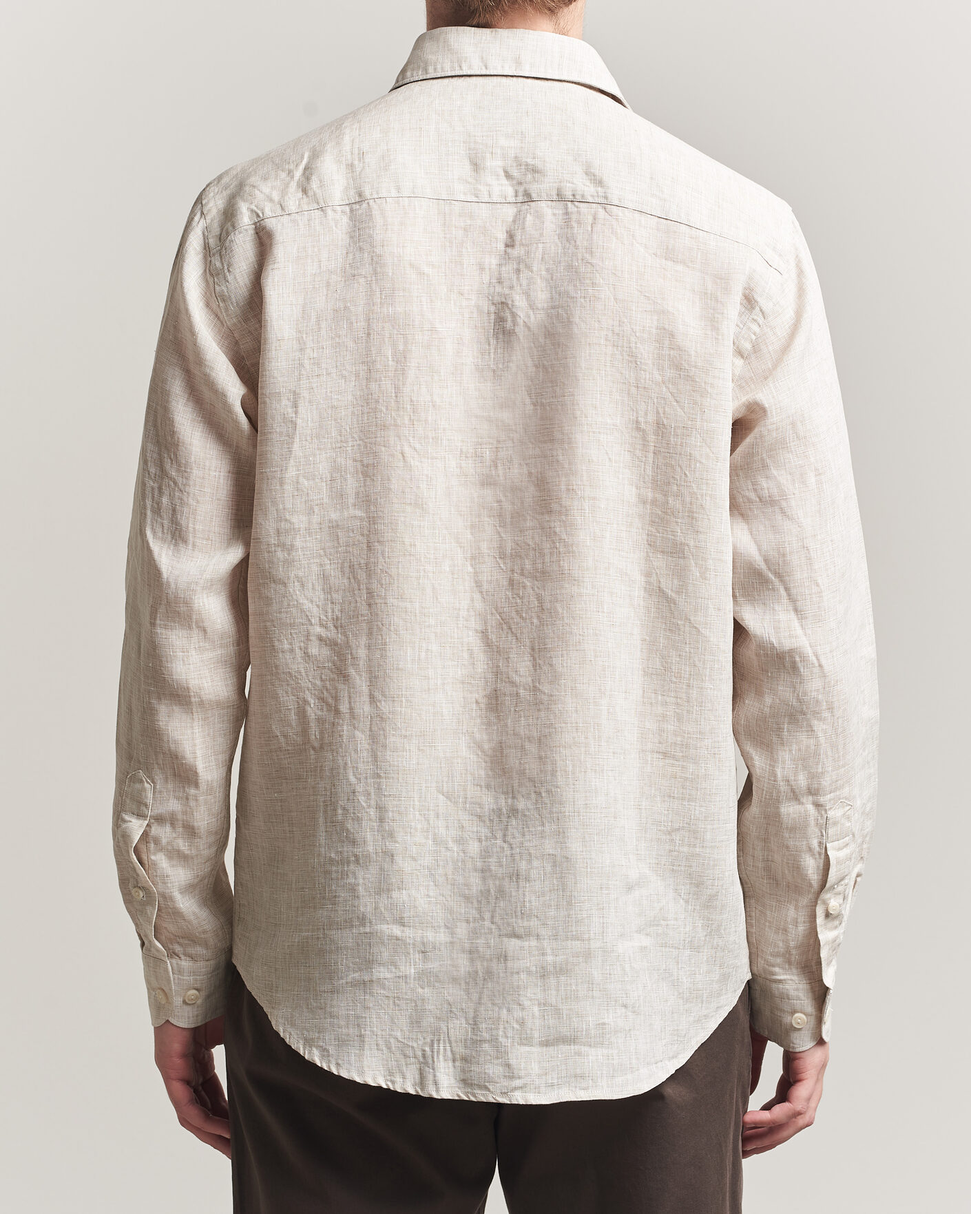 Heren | Overhemden | Eton | Casual Fit Linen Shirt Beige