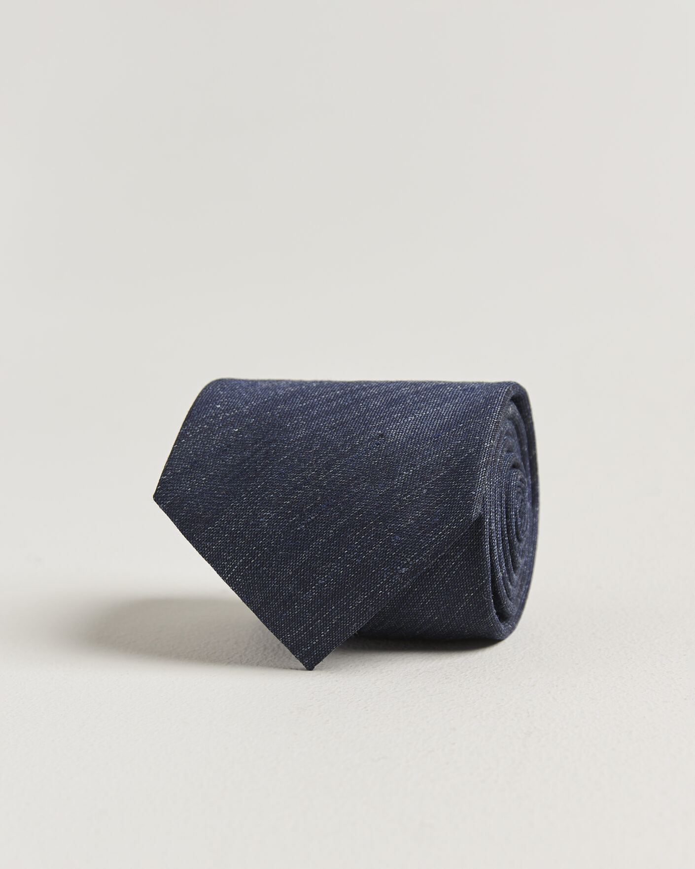Homme | Cravates | Eton | Linen Silk Tie Navy Blue