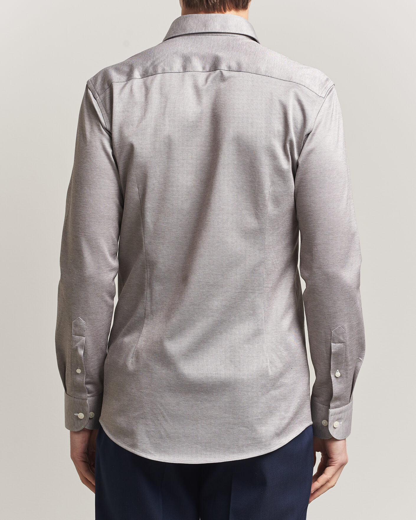 Homme | Chemises | Eton | Filo di Scozia Knitted Shirt Brown