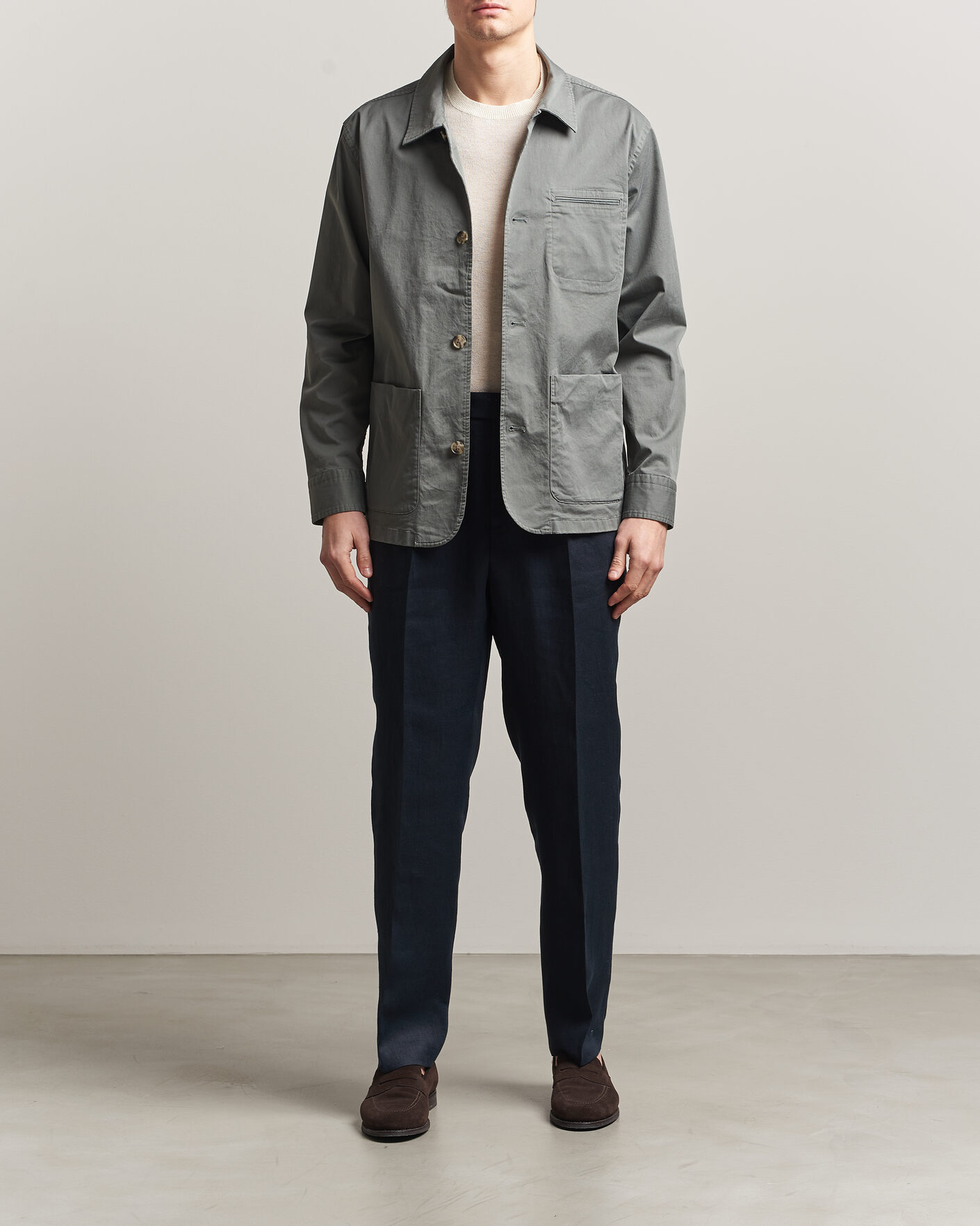 Homme | Manteaux Et Vestes | Eton | Cotton Chore Jacket Mid Green