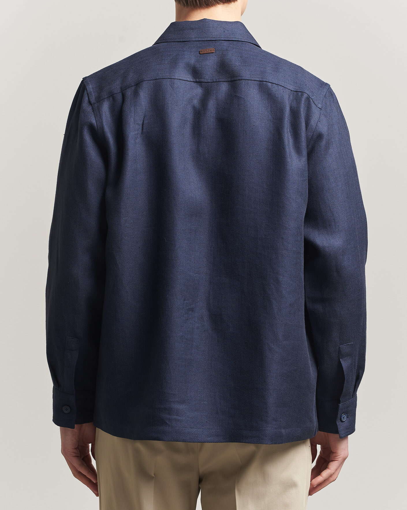 Heren | Jassen | Eton | Four Pocket Linen Lyocell Shirt Jacket Navy Blue